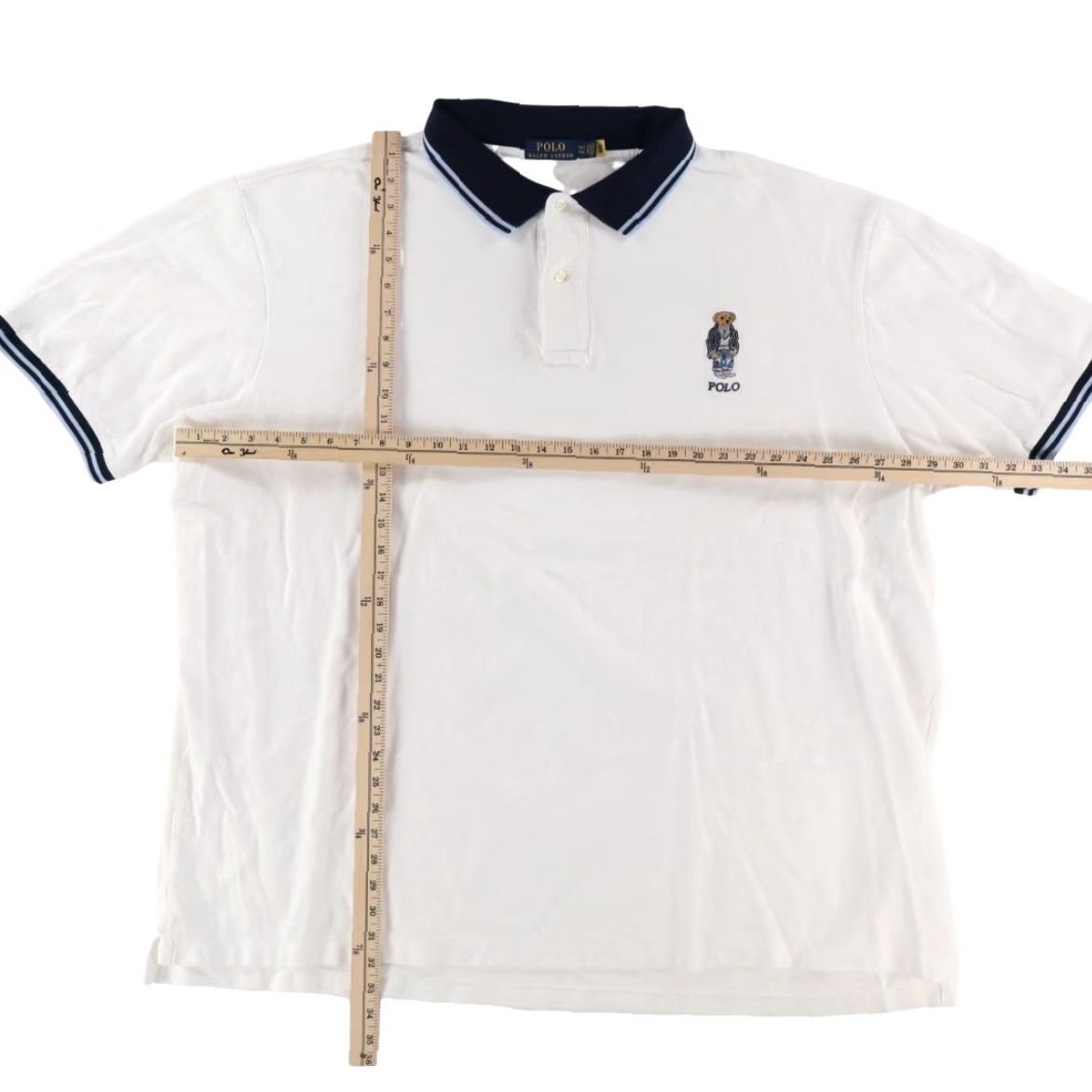 Polo Ralph Lauren Polo Ralph Lauren Polo Shirt White Men's 4XLT Preppy Bear Cotton Solid Shirt Mens 4XLT White Polo Ralph Lauren Preppy Bear Size US XXL / EU 58 / 5 - 3 Thumbnail