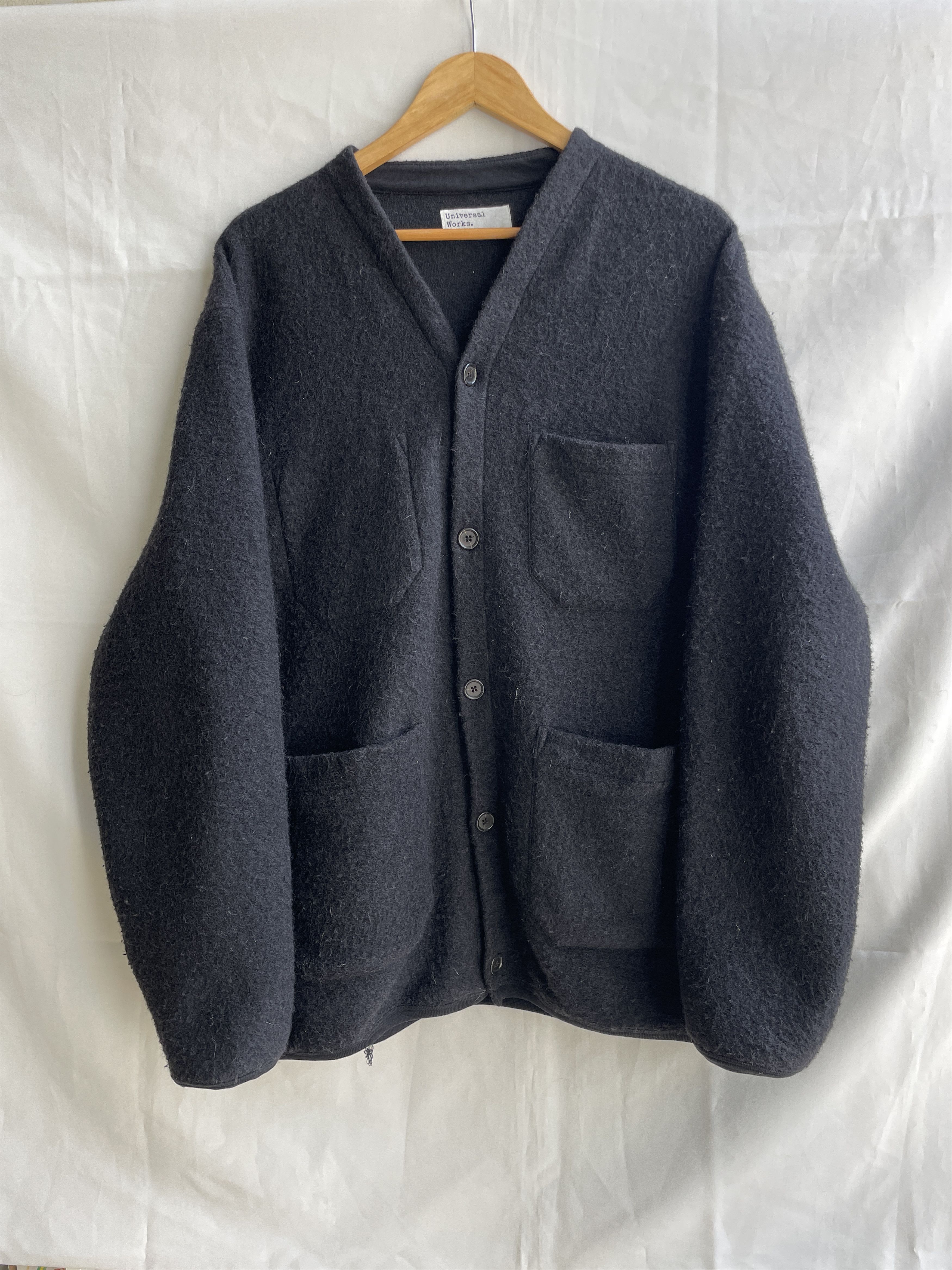 Universal Works Universal Works Dark Navy Fleece Wool Chore Cardigan Size US XXL / EU 58 / 5 - 1 Thumbnail