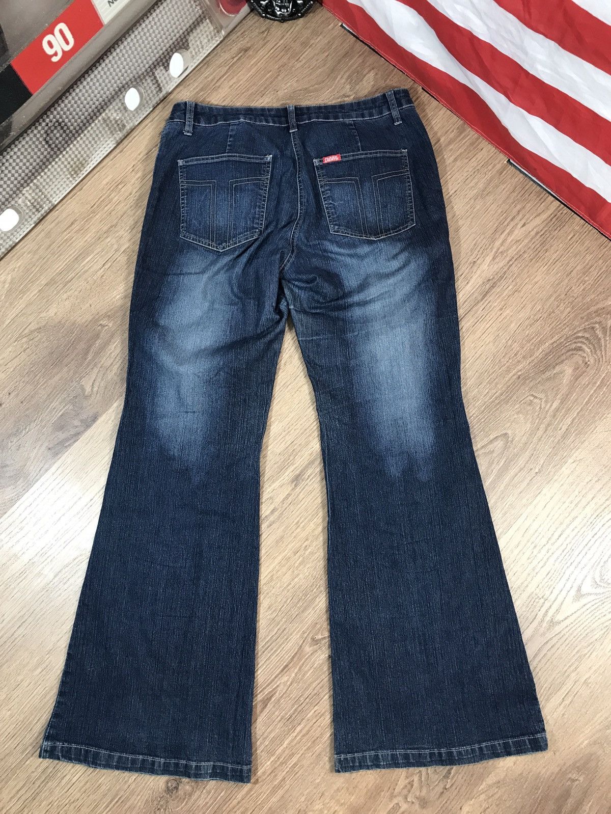 Japanese Brand Vintage Distressed Flared Jeans Size 34" / US 12 / IT 48 - 8 Thumbnail