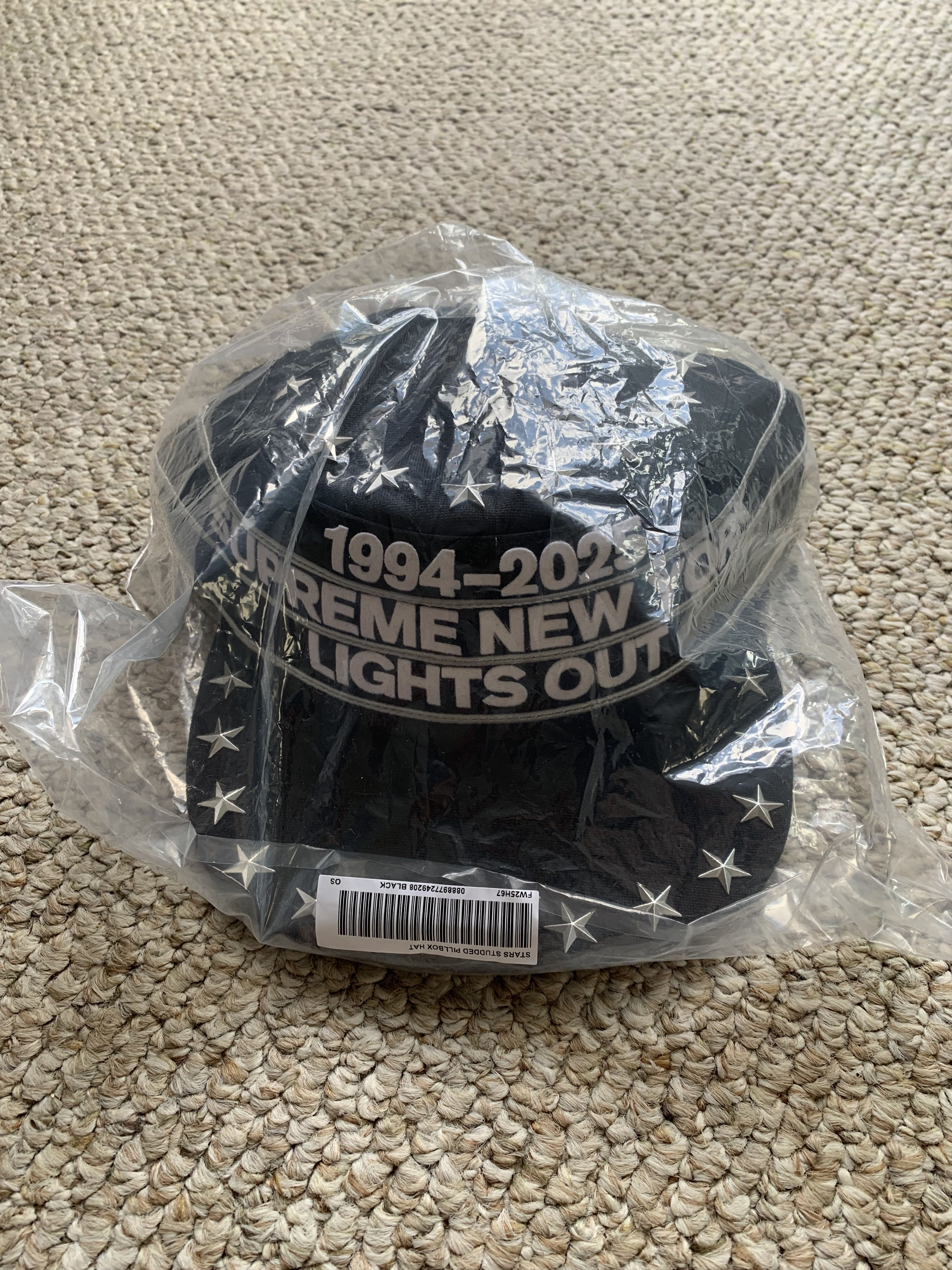 帽子 Supreme Stars Studded Pillbox Hat \"Black Supreme FW25 Stars Studded Pillbox Snapback Cap Hat Black