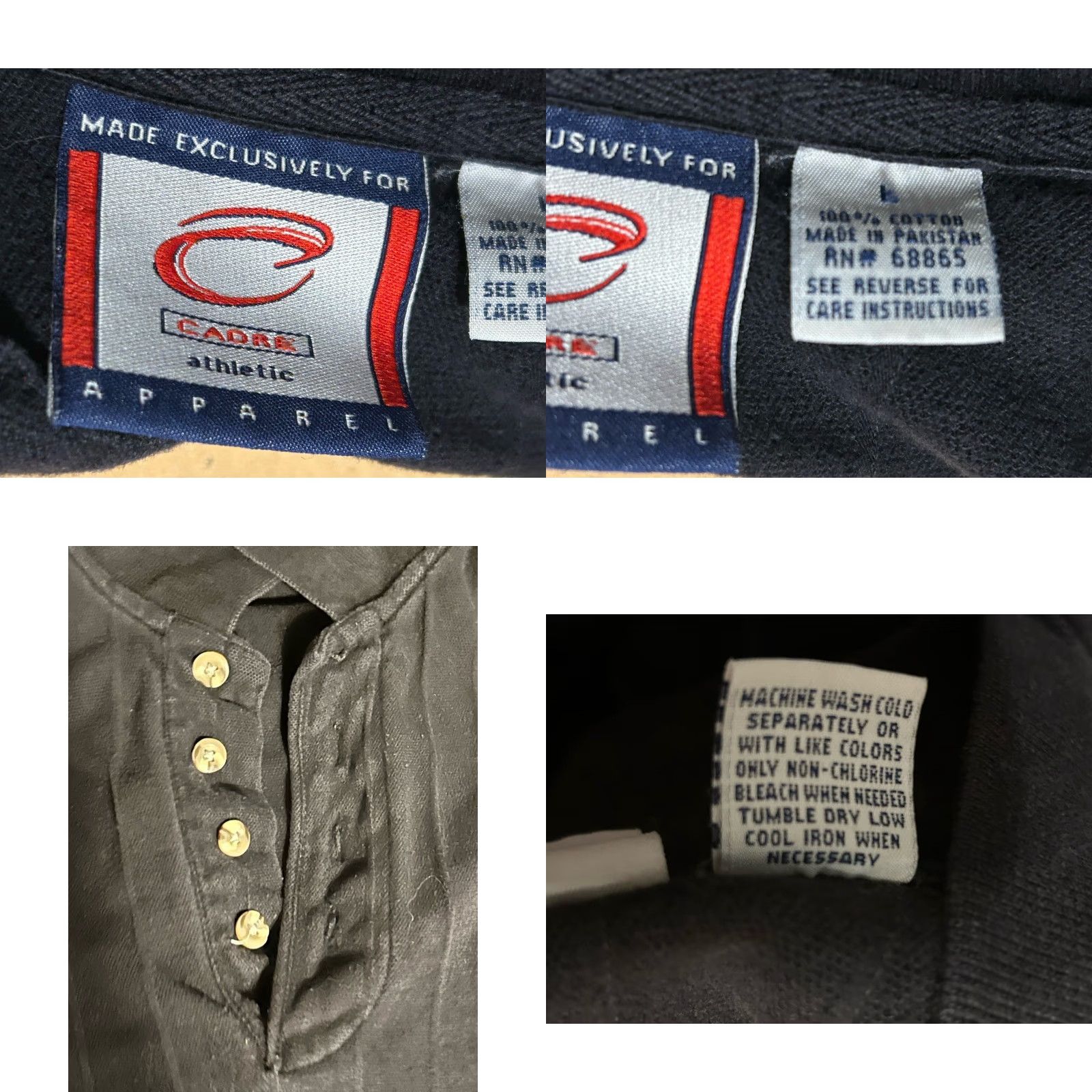 Vintage VINTAGE Cadre Athletic Polo Shirt Men L Black Ohio State Buckeyes Short Sleeve Ribbed Pin Stripes Polo Shirt Men L Black Ohio State Buckeyes Size US L / EU 52-54 / 3 - 10 Thumbnail