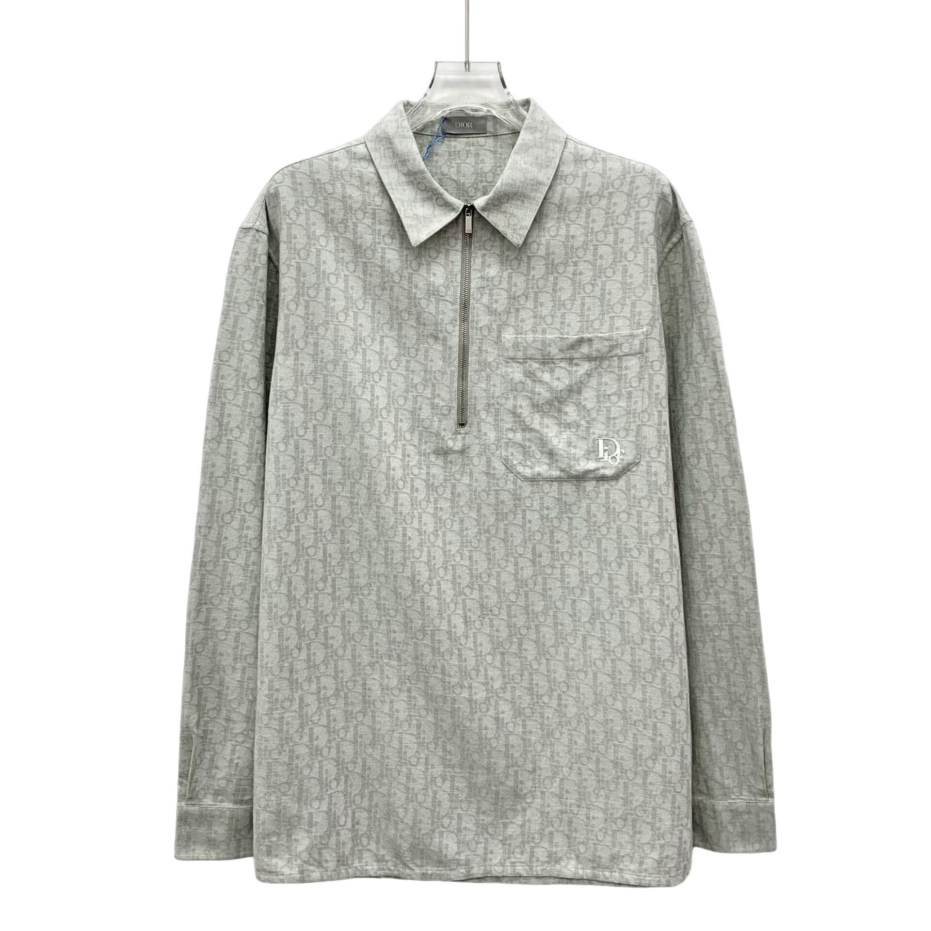 Dior Dior Oblique Half-Zip Shirt 38 Size US S / EU 44-46 / 1 - 1 Thumbnail