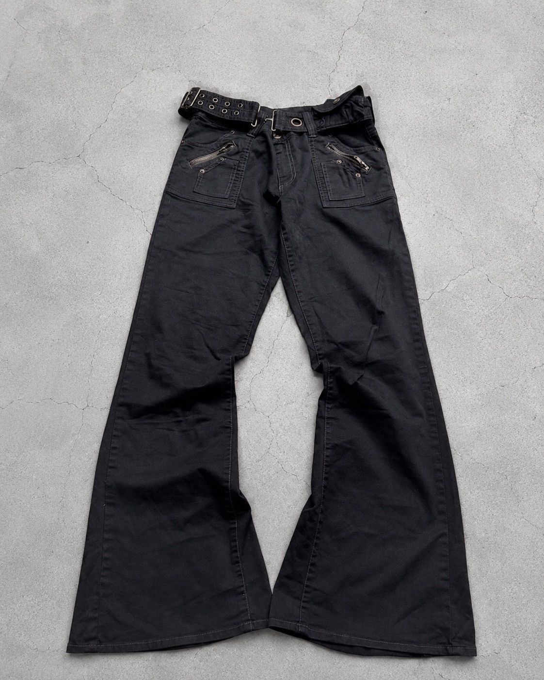 Japanese Brand VERTGARMENTS belted witb pocket flare cargo pants Size US 28 / EU 44 - 1 Thumbnail