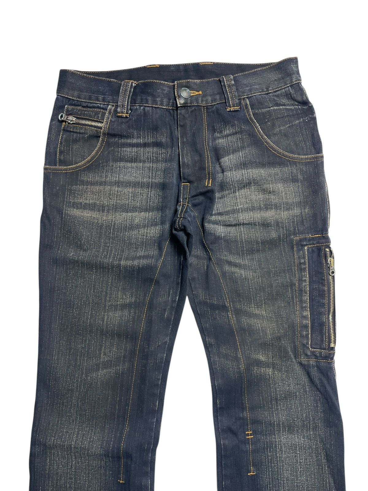 Tornado Mart 291295=Homme - Buckle Back Bikers Denim Pants Size US 31 - 2 Thumbnail