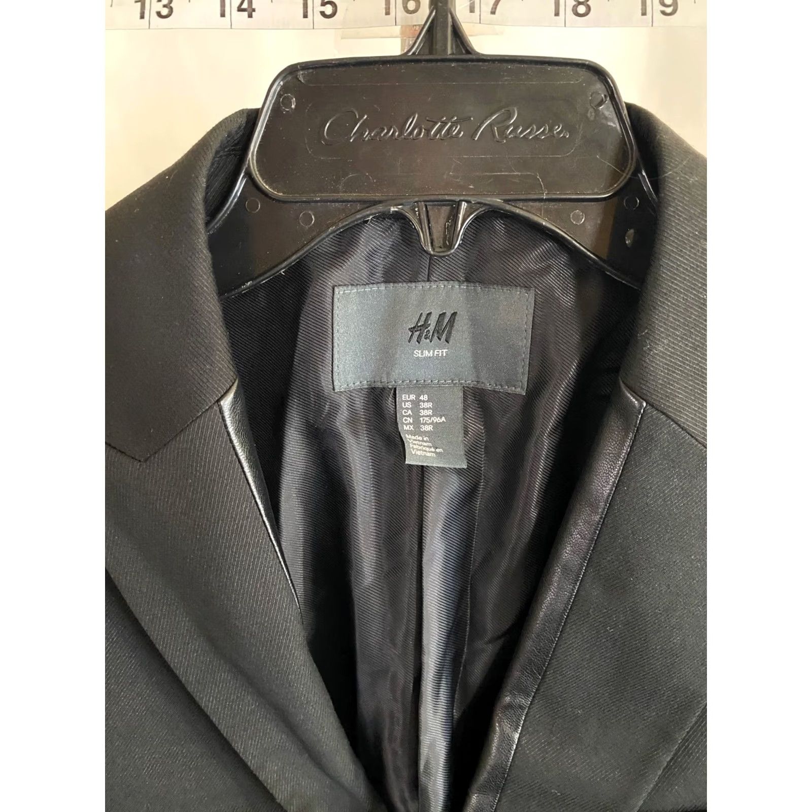 H&M H & M Jacket Blazer 38R Slim Mens Poly Blend Tuxedo Coat Jacket Coat Sharp 90s Size 38R - 4 Thumbnail