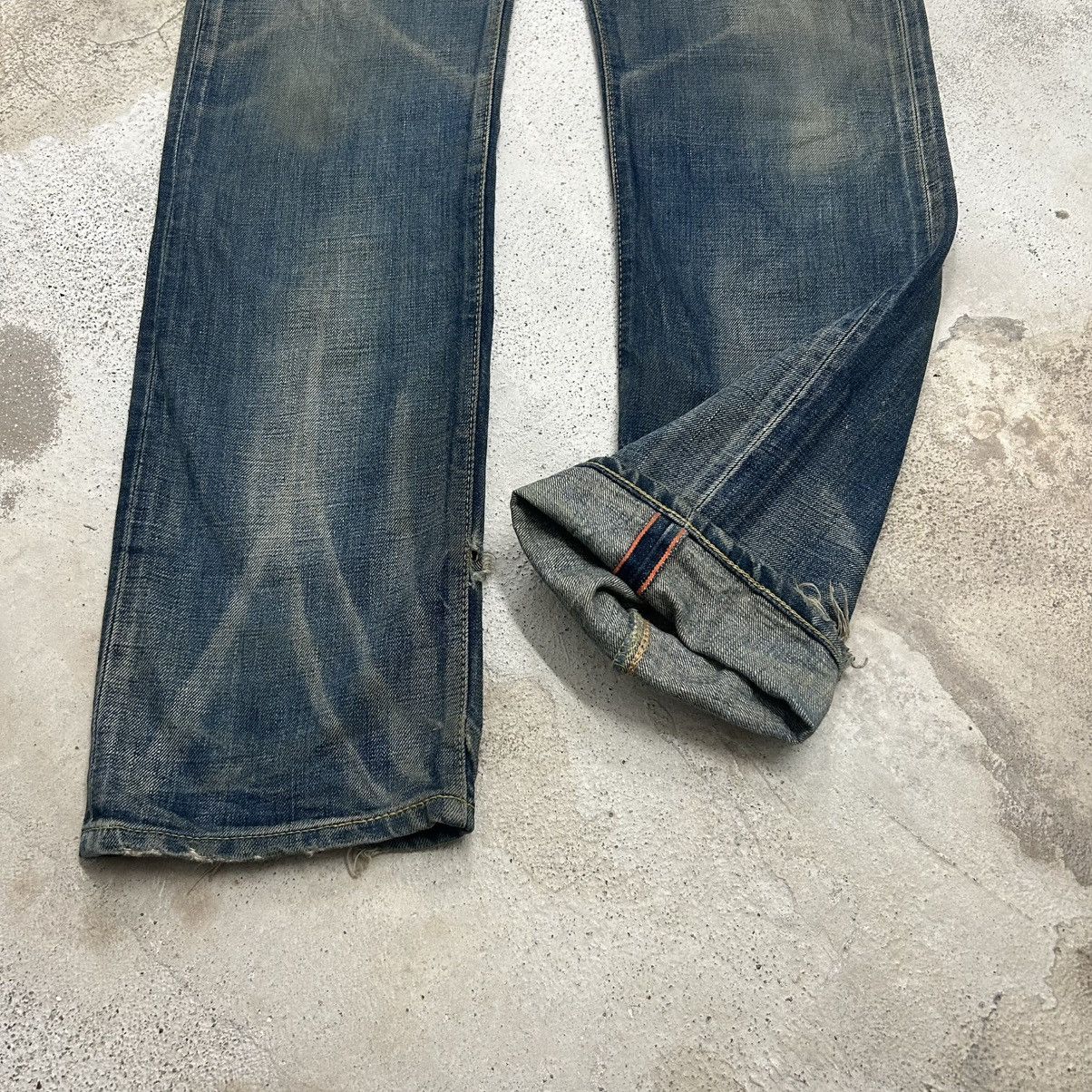 Edwin Vintage Edwin Selvedge Mud Washed Clawn Marks Size US 33 - 4 Thumbnail