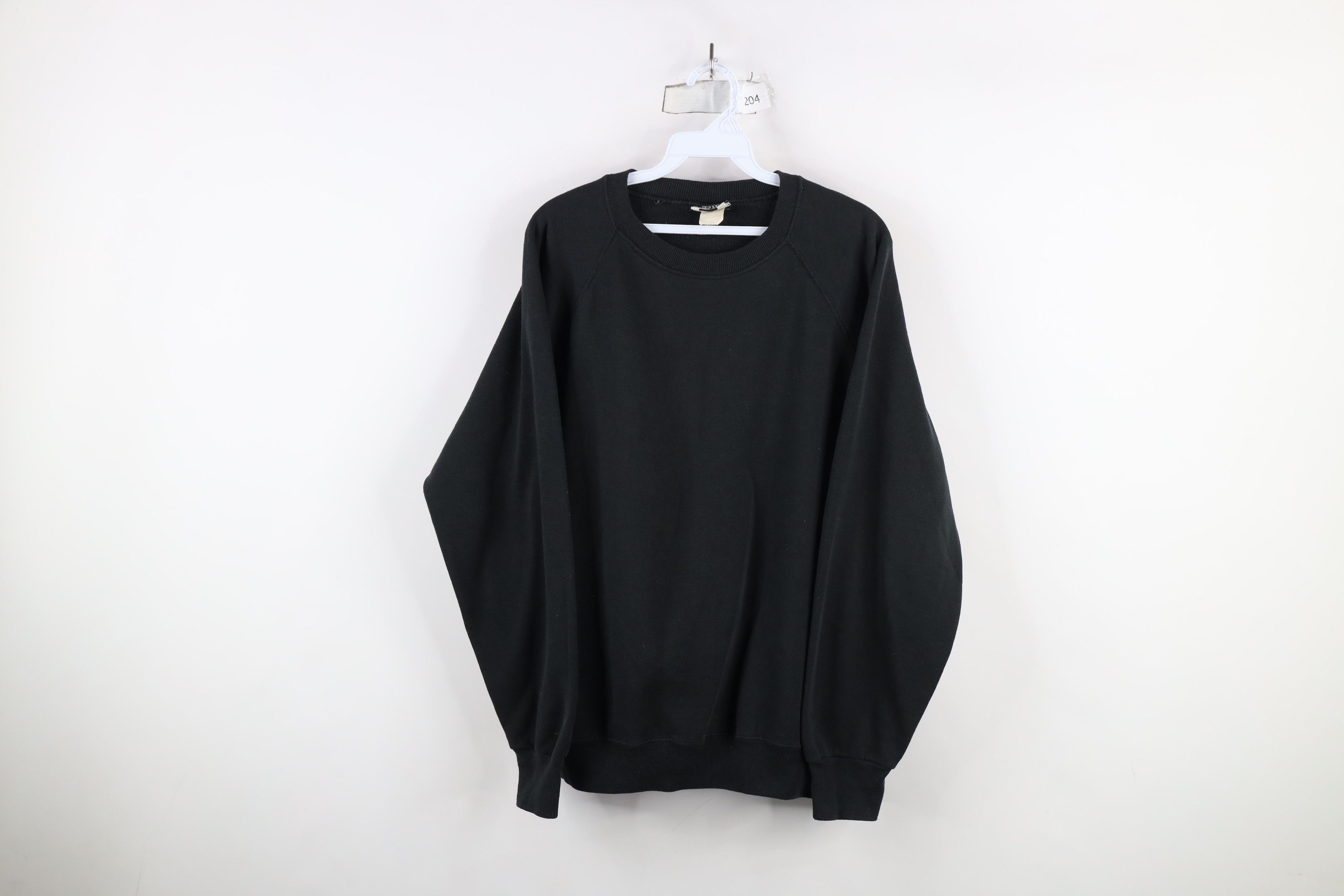 Vintage Vintage 90s Streetwear Raglan Crewneck Sweatshirt Black USA Size XXL / US 16-18 / IT 52-54 - 1 Thumbnail