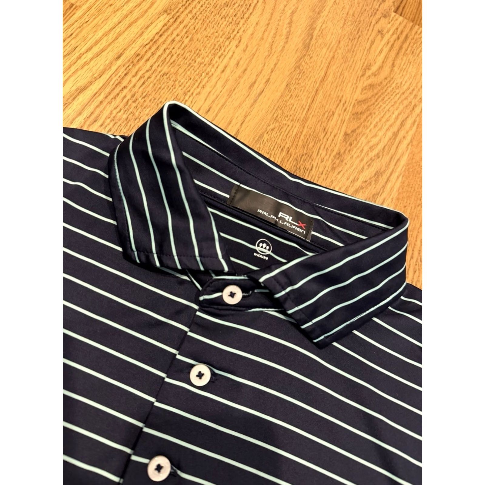 RLX Ralph Lauren RLX Ralph Lauren Golf Polo Shirt XL Striped Short Sleeve Mens Size US XL / EU 56 / 4 - 4 Thumbnail