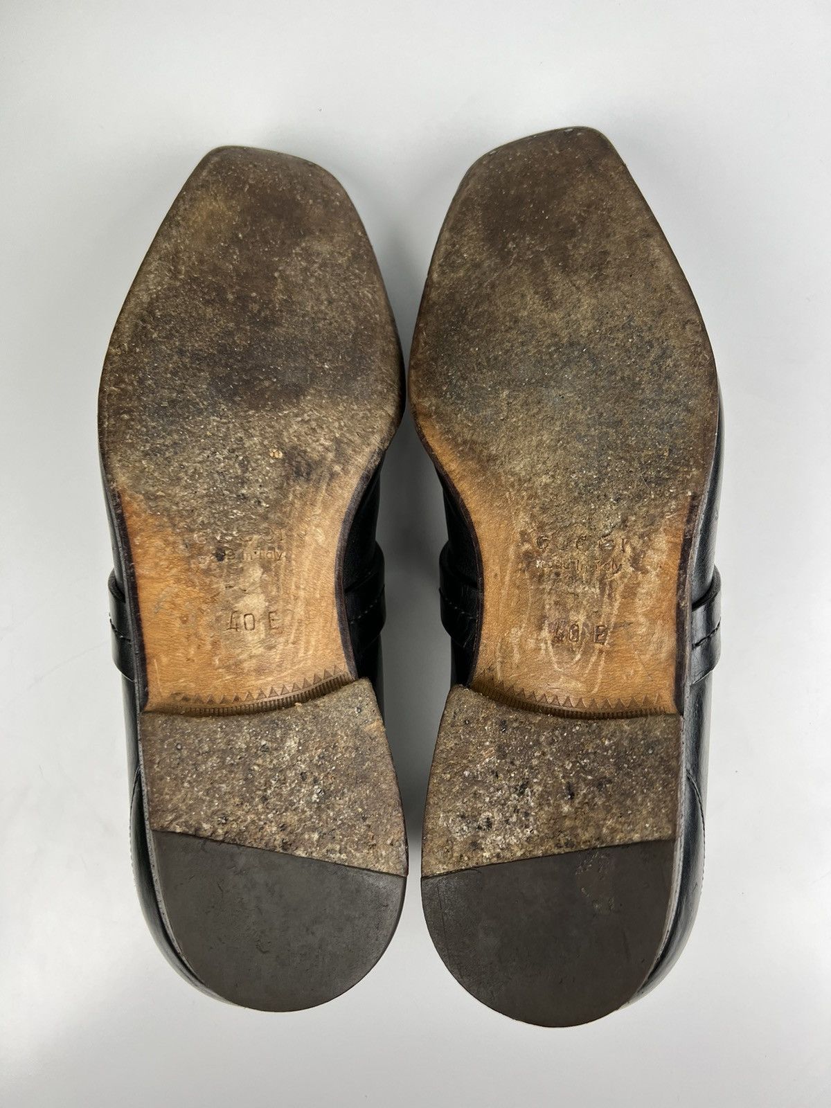 Gucci GUCCI Loafers Leather Shoes Strap GG Logo Black Men’s Size US 6.5 / EU 39-40 - 12 Thumbnail