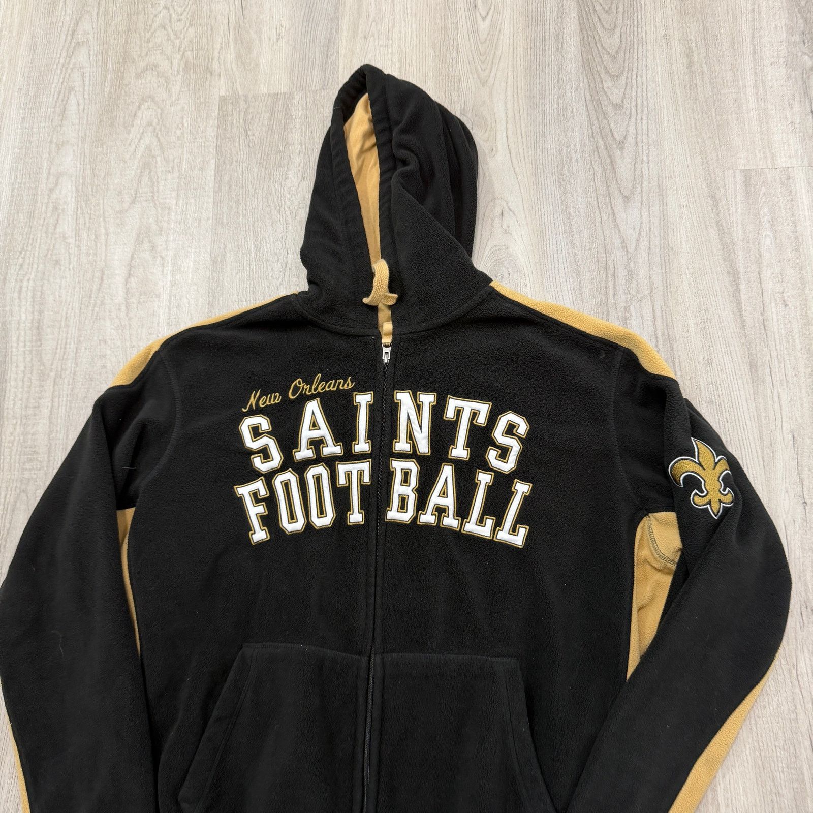 NFL New Orleans Fleece Full Zip Hoodie Extra Large Black Gold Size US XL / EU 56 / 4 - 2 Thumbnail