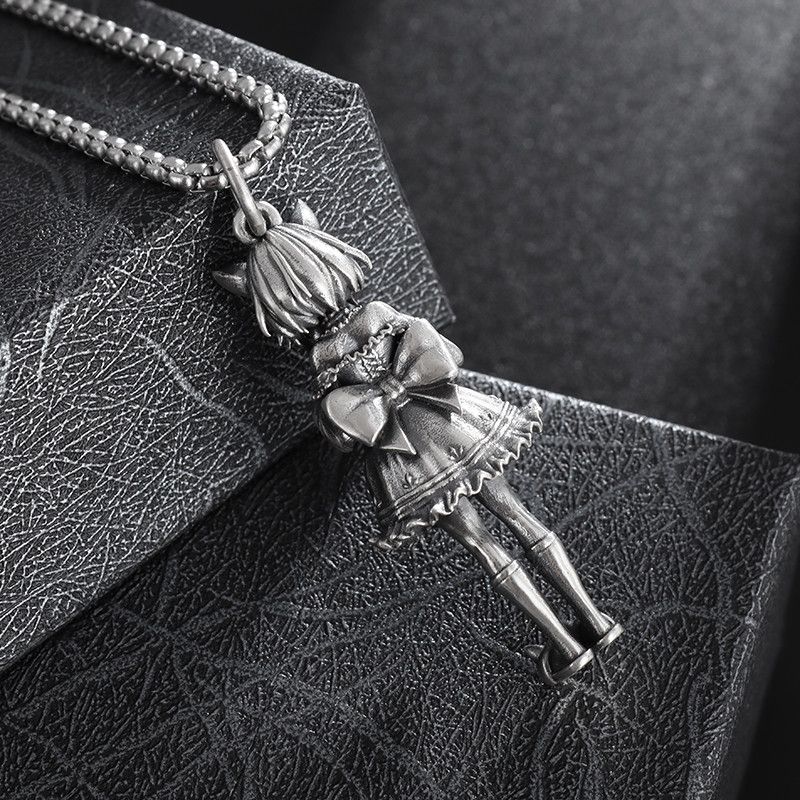 Jewelry Little Girl With Cat Doll Pendant Necklace Size ONE SIZE - 3 Thumbnail
