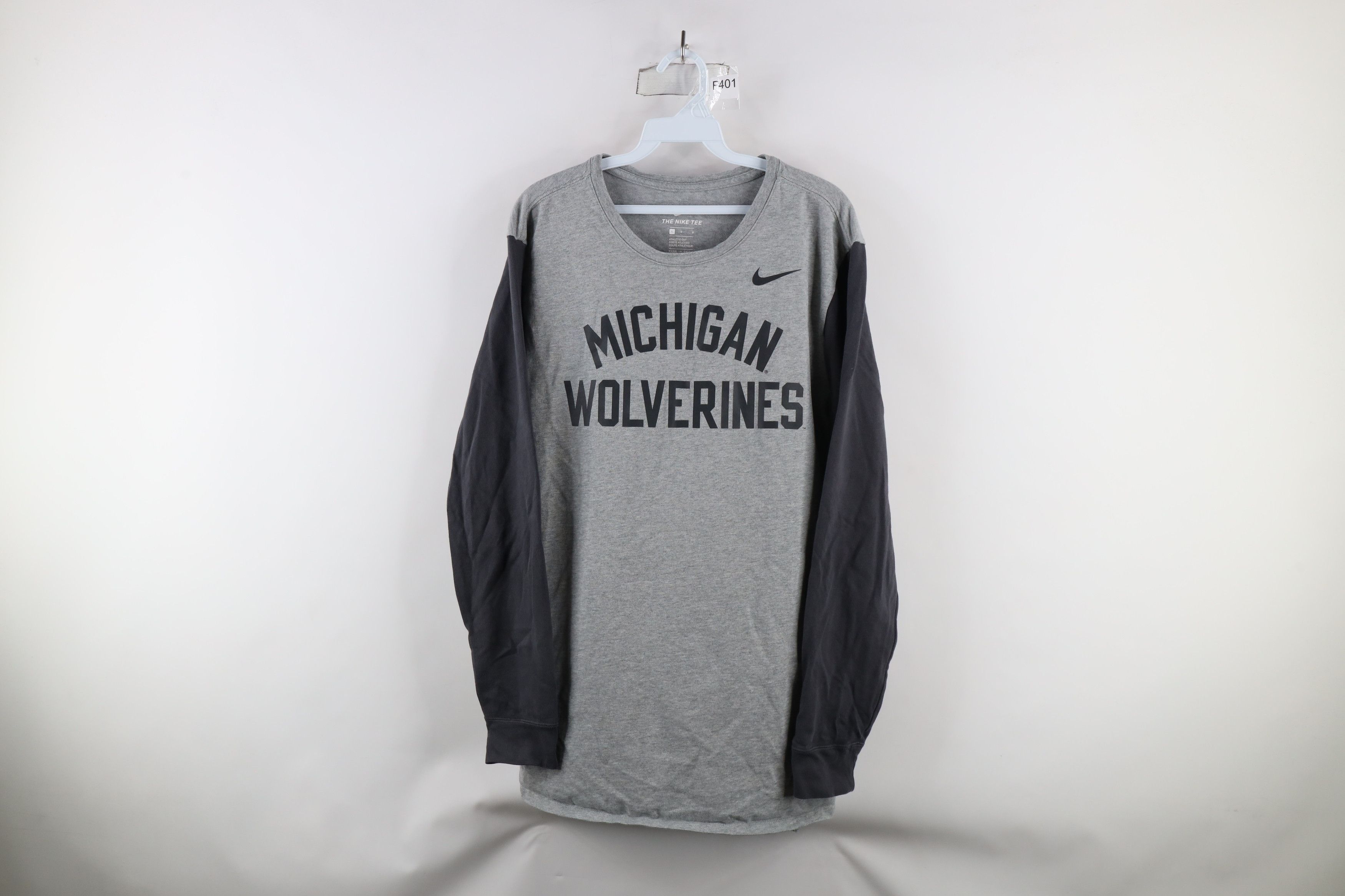 Nike × Vintage Nike University of Michigan Long Sleeve T-Shirt Gray Size US L / EU 52-54 / 3 - 1 Thumbnail