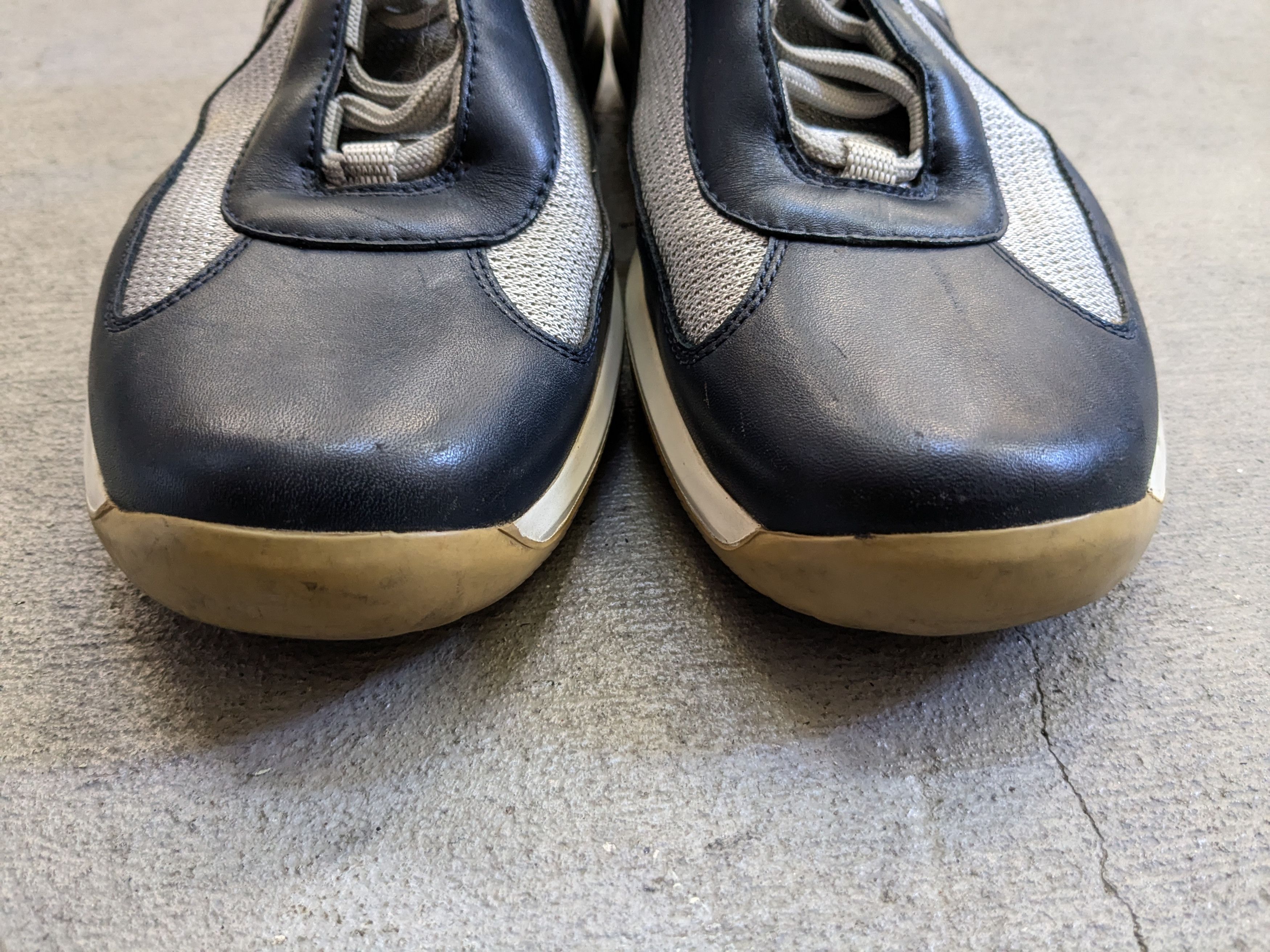 Prada Prada America's Cup Navy 9 High Tops Silver Leather Size US 9 / EU 42 - 2 Thumbnail