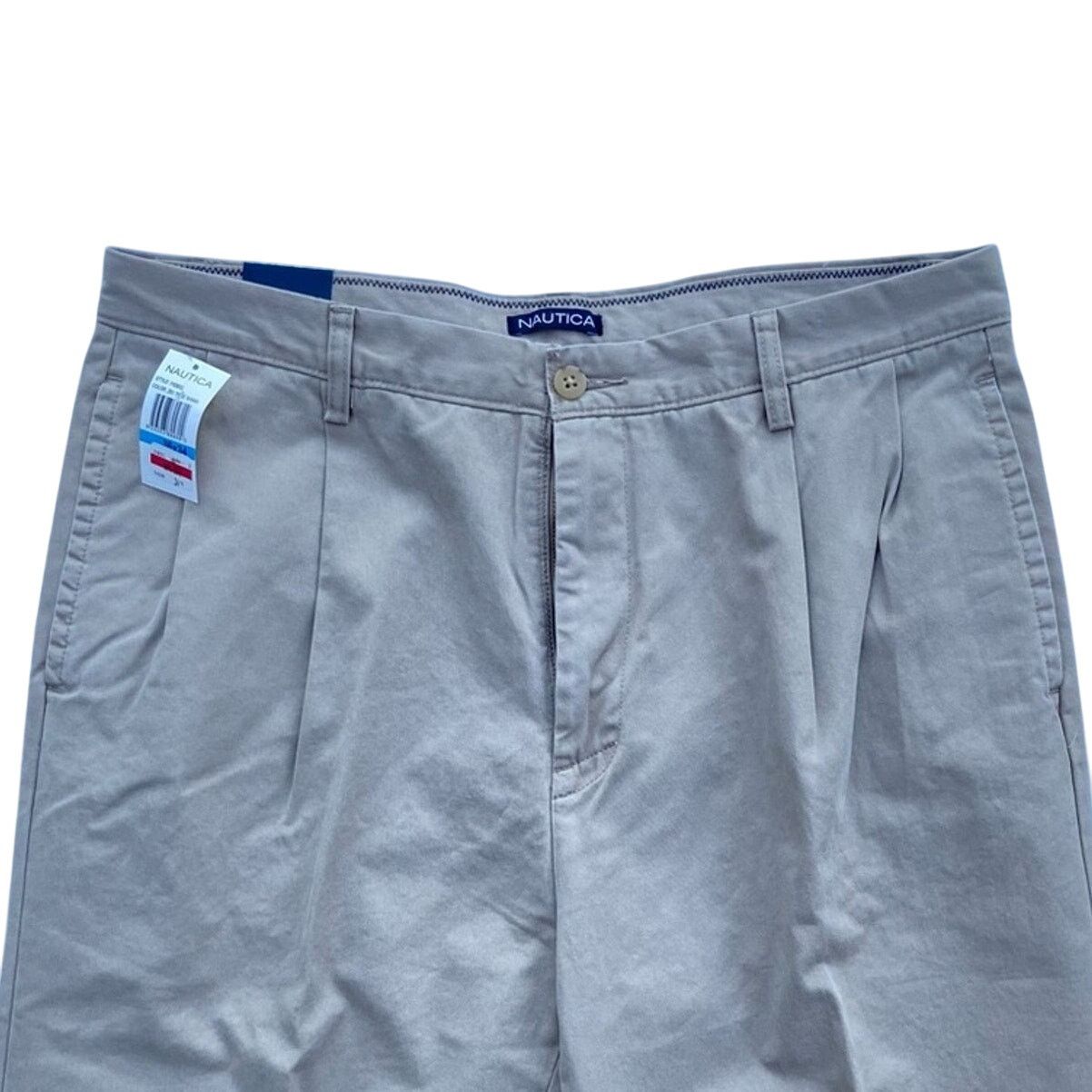 Nautica NWT New Nautica Mens Size 36X34 Khaki Cotton Cuffed Pants Size US 36 / EU 52 - 2 Thumbnail