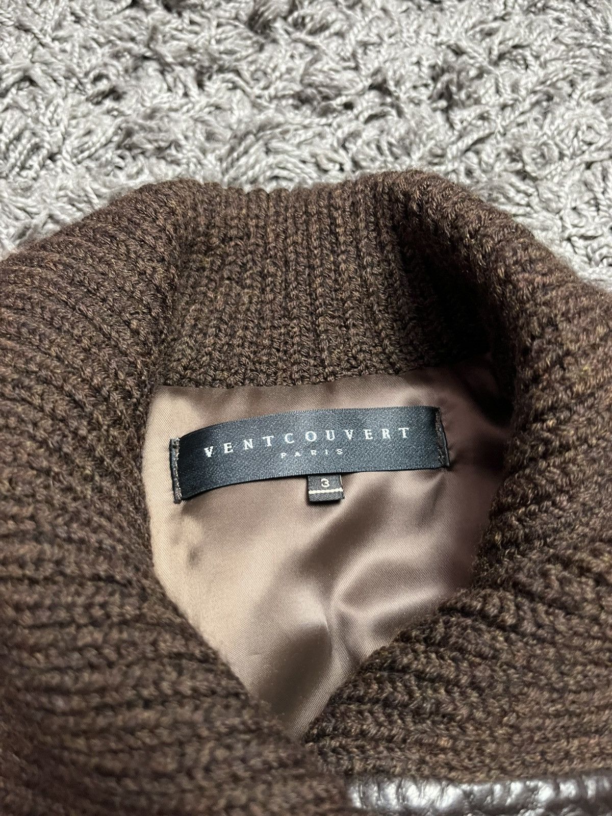 Japanese Brand Ventcouvert Paris Brown Leather Bomber Jacket Knit Collar Size M / US 6-8 / IT 42-44 - 5 Thumbnail