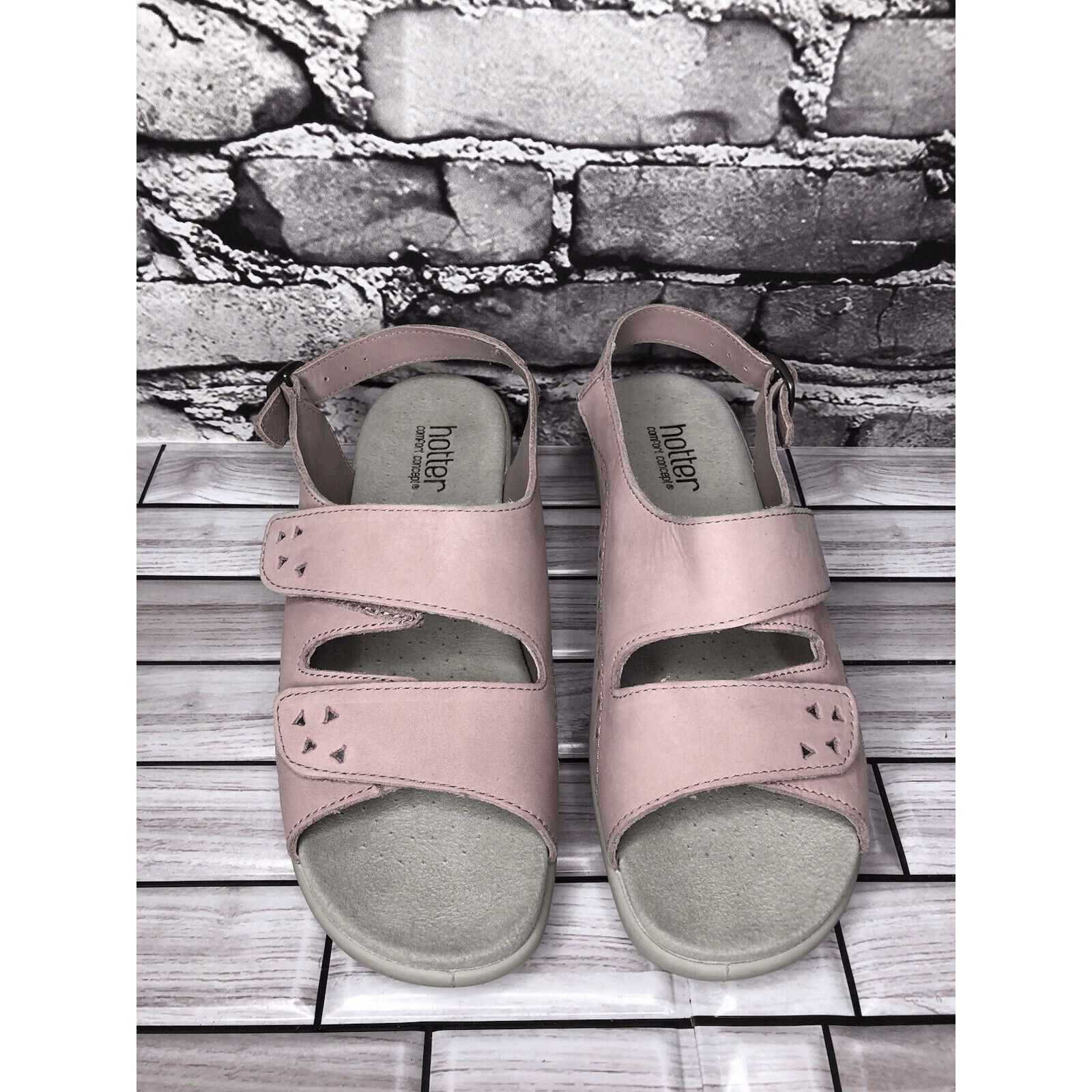 Other Hotter Easy STD Lilac Pink Nubuck Leather Strap Wedge Sandal Size US 9 / IT 39 - 16 Thumbnail