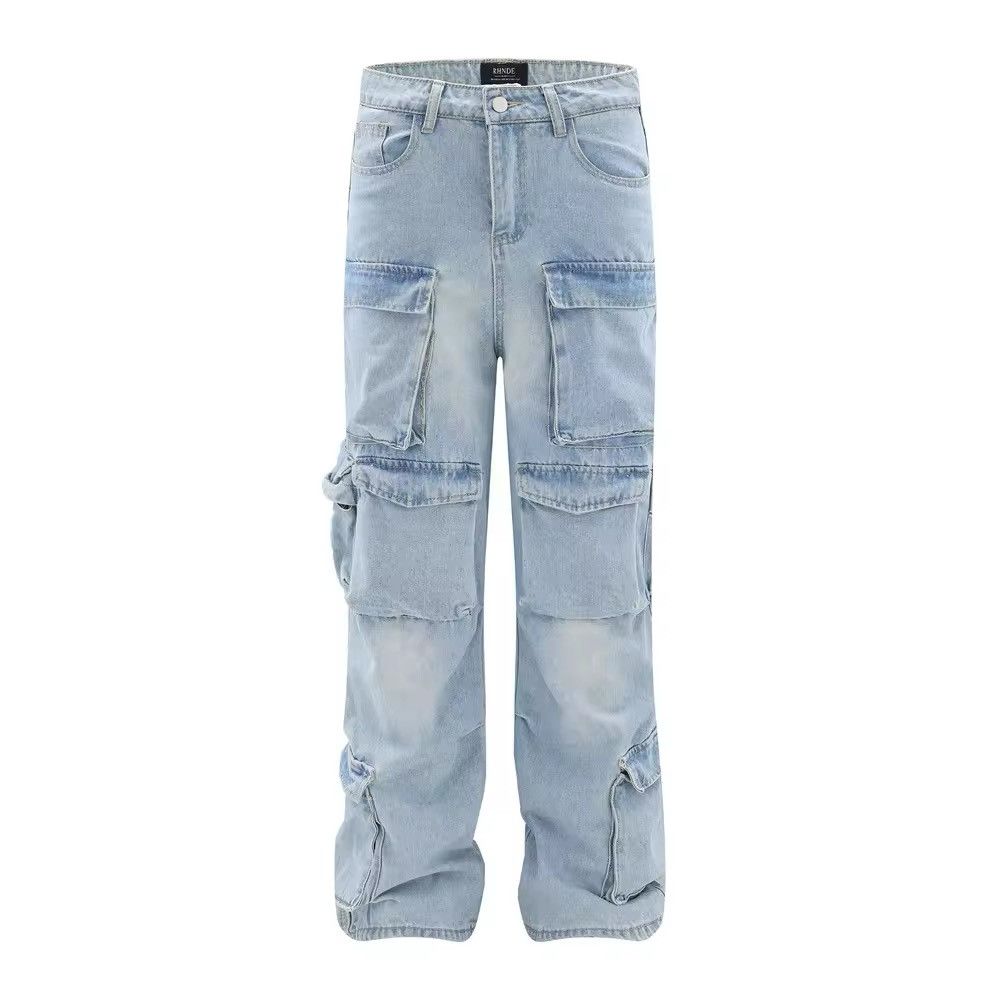 Japanese Brand × Jean Blue Multi Pocket Jeans Unisex Size US 31 - 1 Thumbnail
