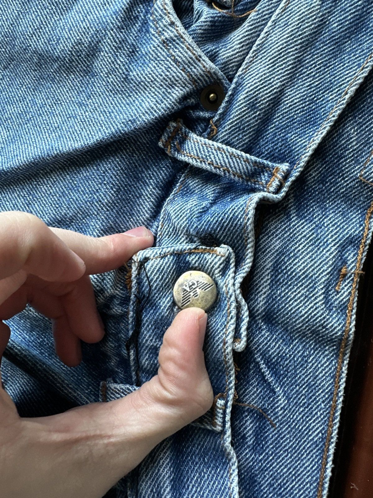 Giorgio Armani VNTG🚨90s Armani Jeans Denim blue Mens Pants Size US 30 / EU 46 - 9 Thumbnail
