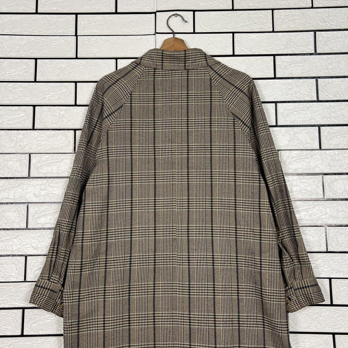 Japanese Brand MERLOT IKYU Checked Plaid Double Breast Long Coat #4150-C189 Size ONE SIZE - 18 Thumbnail