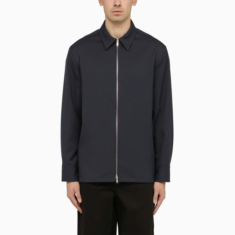 image of Jil Sander O1D2Blof0424 Shirt With Zip In Black, Men's (Size Small)