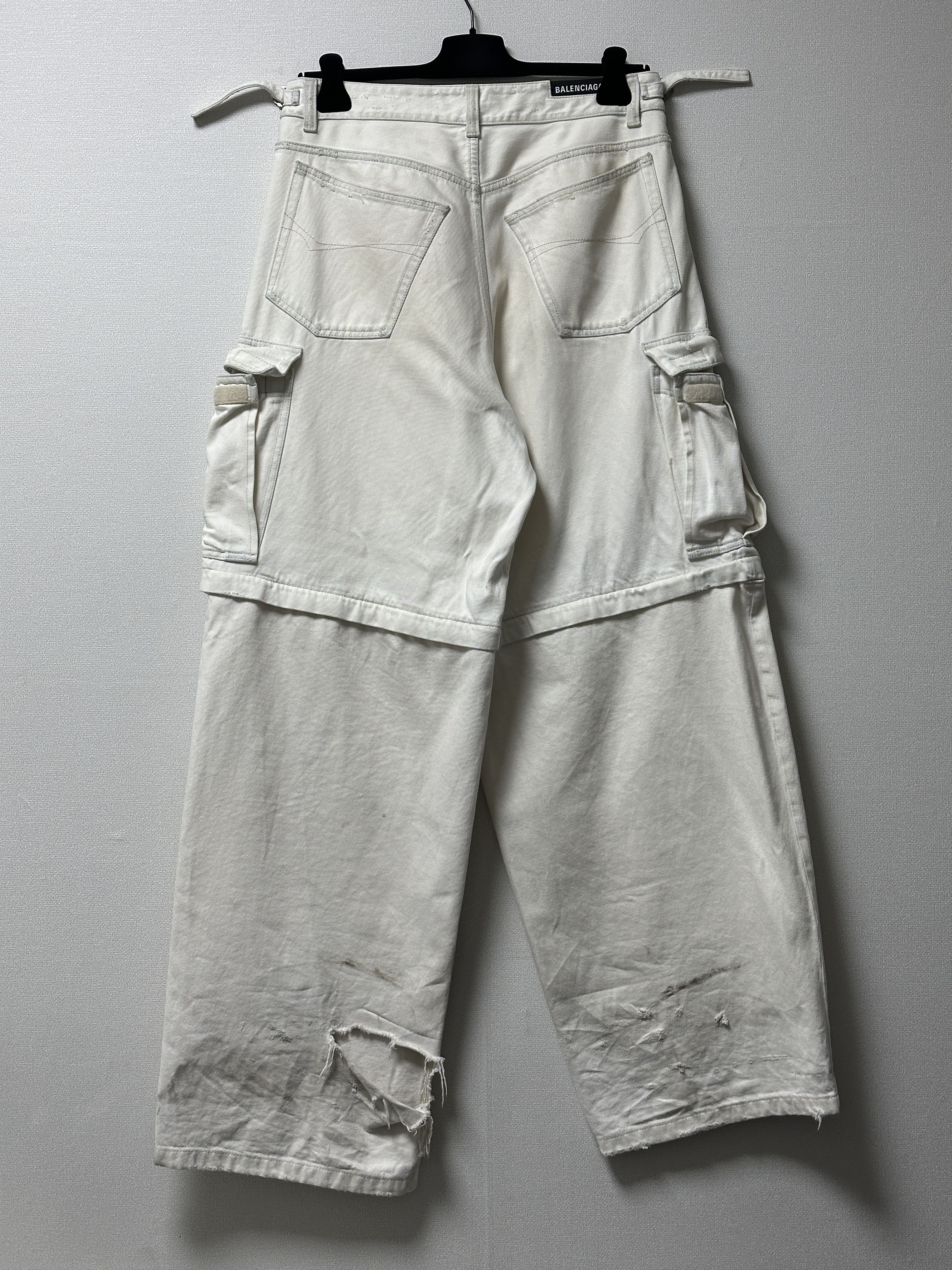 Balenciaga Balenciaga Cargo Denim Ivory Size US 32 / EU 48 - 2 Thumbnail