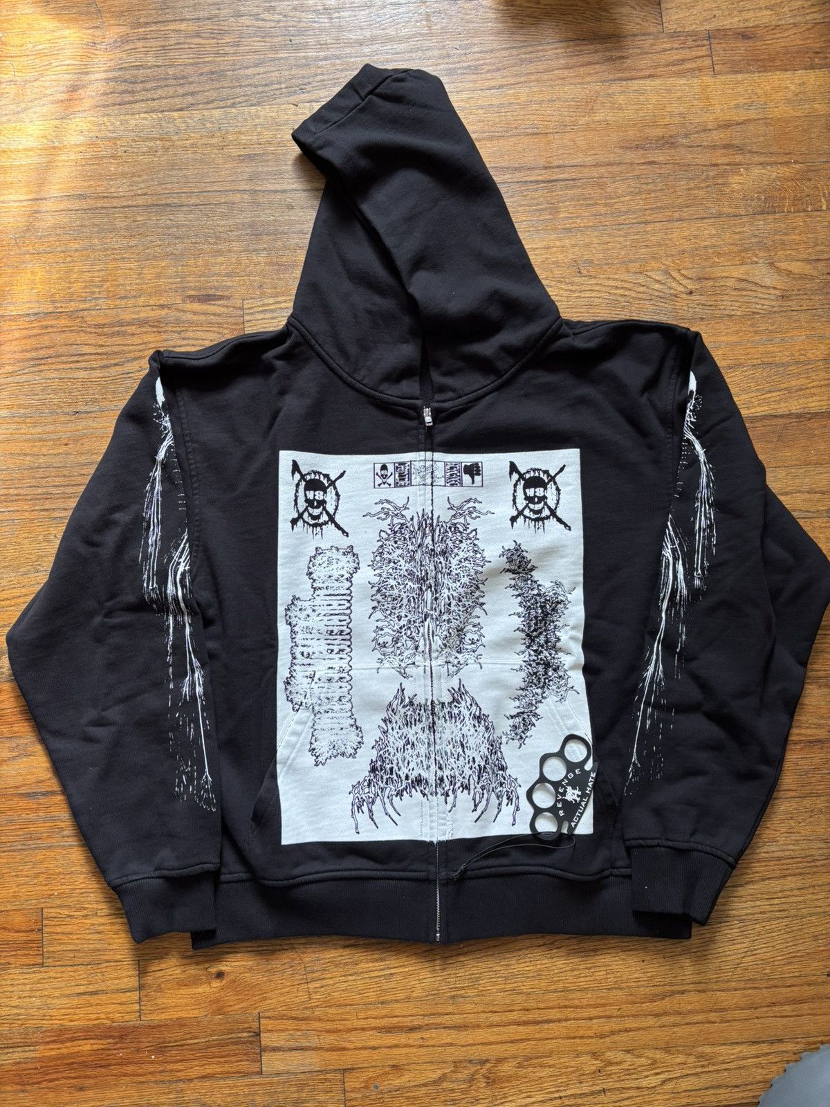 Revenge Revenge Actual Hate Ken Carson Brutality Zip Up Hoodie Black Size US M / EU 48-50 / 2 - 1 Thumbnail