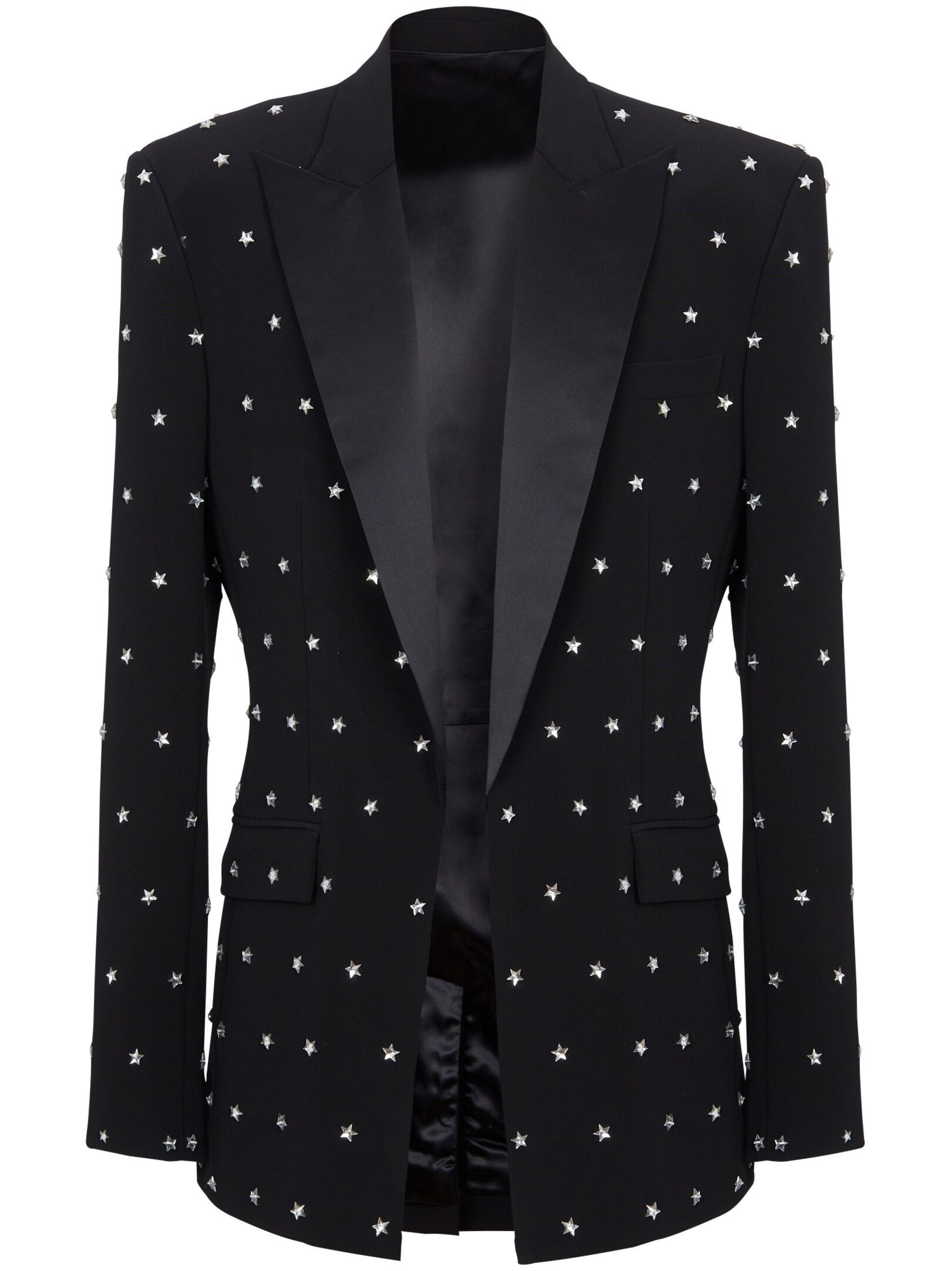 o1s1wg110125 Stars Embroidered Blazer in Black