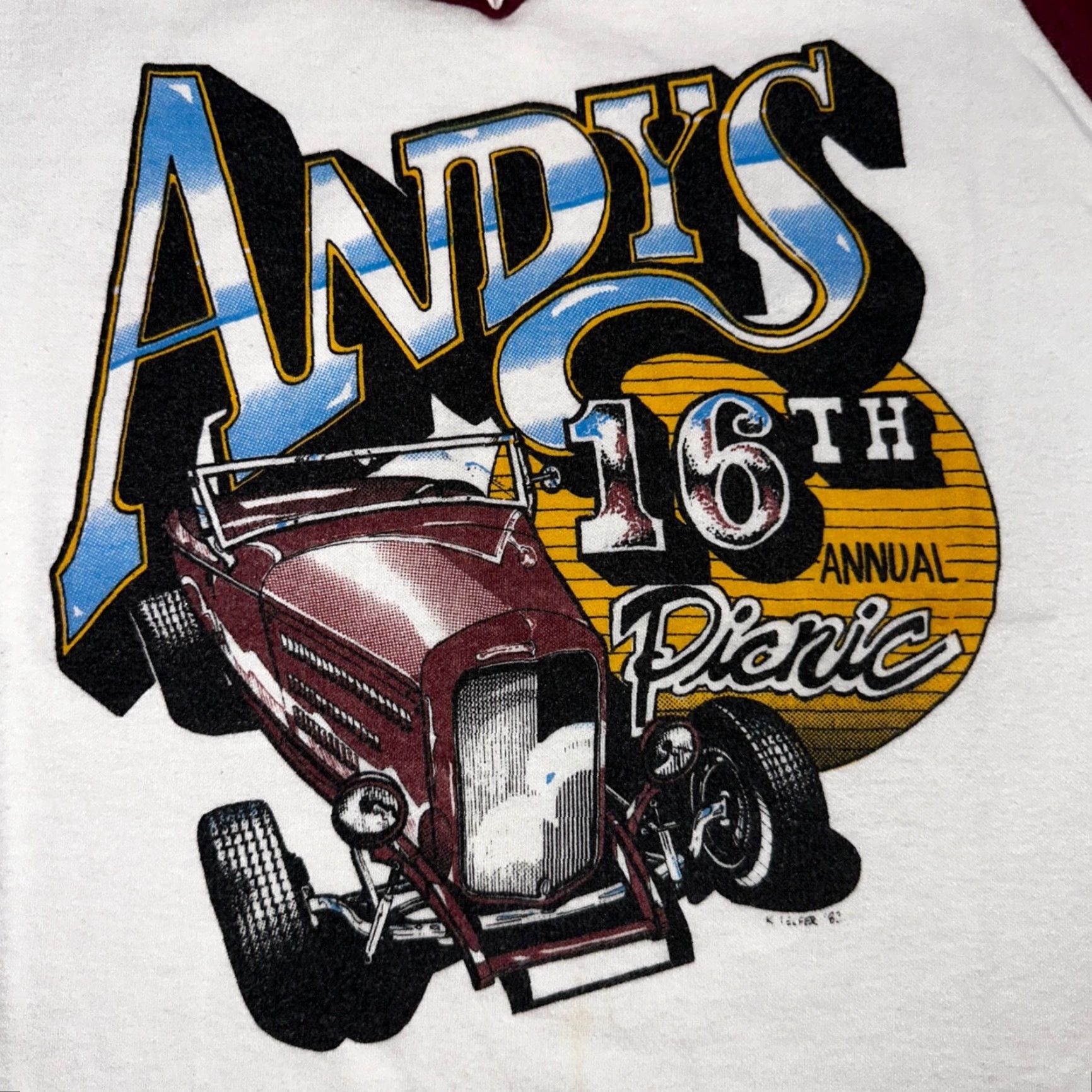 Vintage VINTAGE Andys Hot Rods Racing Cars Womens VTG T Shirt 80s Rare Cut Harley Girl Cool White L Size L / US 10 / IT 46 - 2 Thumbnail