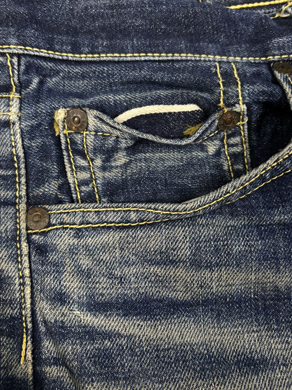 Sugar Cane Vintage 70s Big Stone Mud Wash Thrashed Distress Flare Jeans Size US 29 - 4 Thumbnail