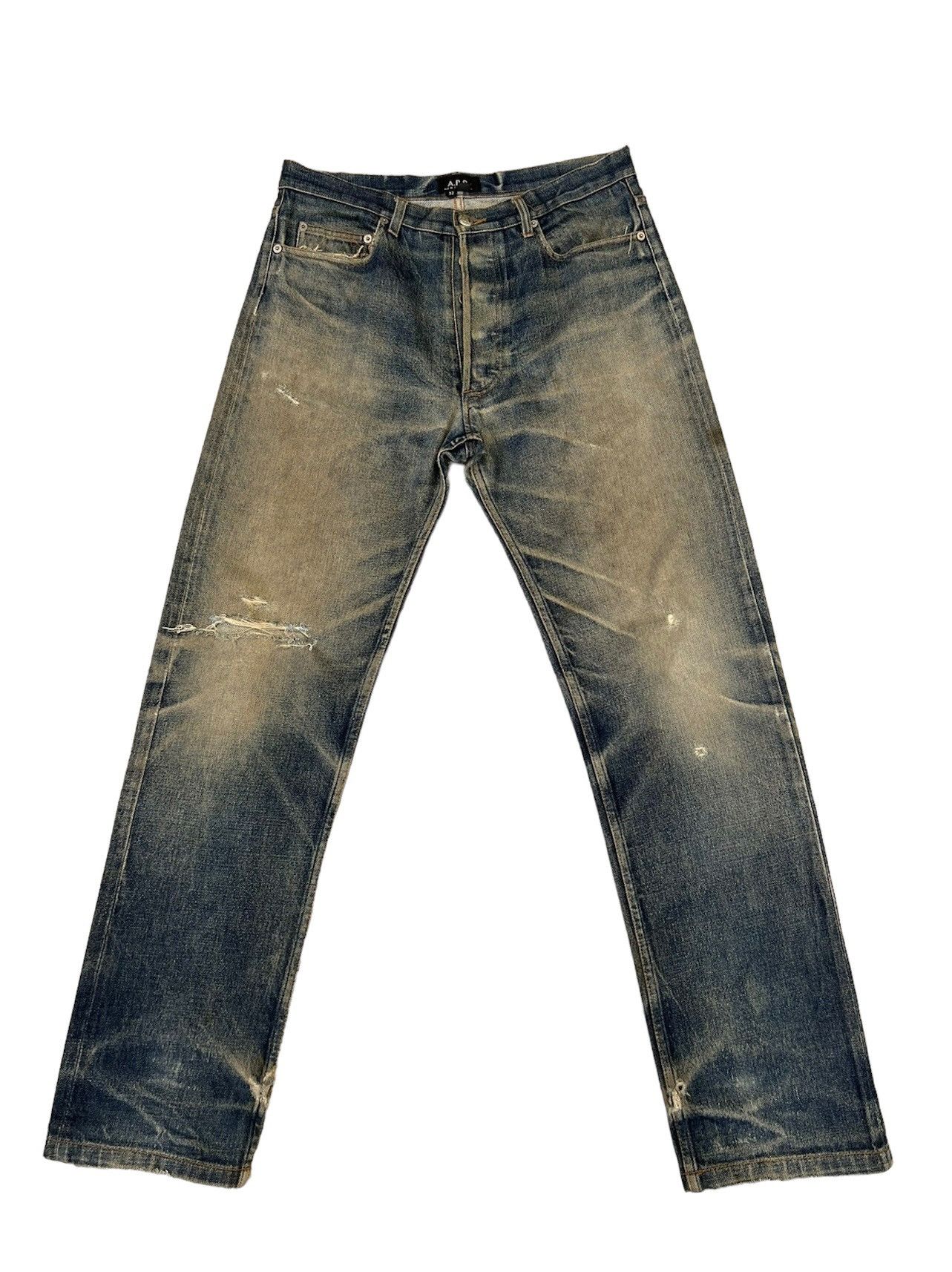 Vintage A.P.C. Trashed Muddy Denim Selvedge Jeans