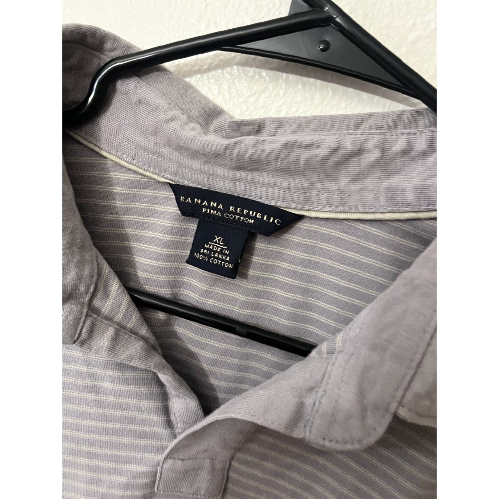 Banana Republic Banana Republic Polo Shirt Men's Slim Size XL Gray Striped Cotton Polo Shirt - 2000s Y2K - Banana Republic Factory - Regular Fit Size US XL / EU 56 / 4 - 2 Thumbnail
