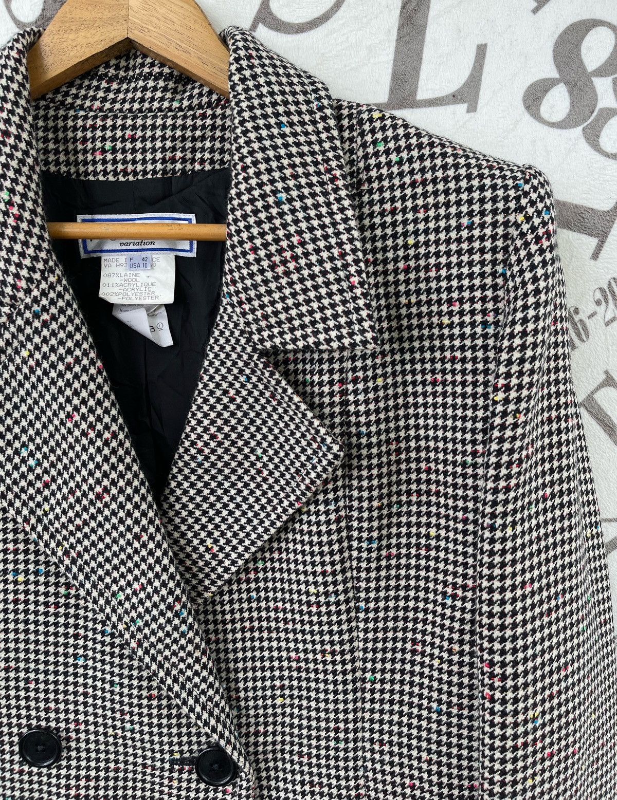Yves Saint Laurent 🔥A/W 1980 YVES SAINT LAURENT WOMEN'S HOUNDSTOOTH JACKET Size M / US 6-8 / IT 42-44 - 9 Thumbnail