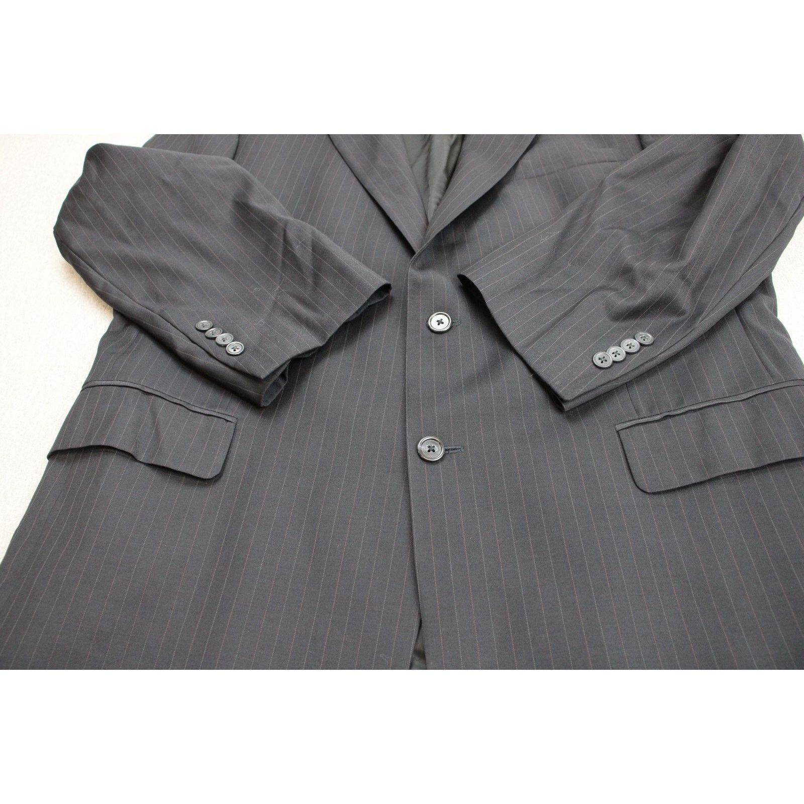 Jos. A. Bank Jos A Bank Blazer Men Size 46R Navy Blue Pinstriped 2 Button Size 46R - 3 Thumbnail