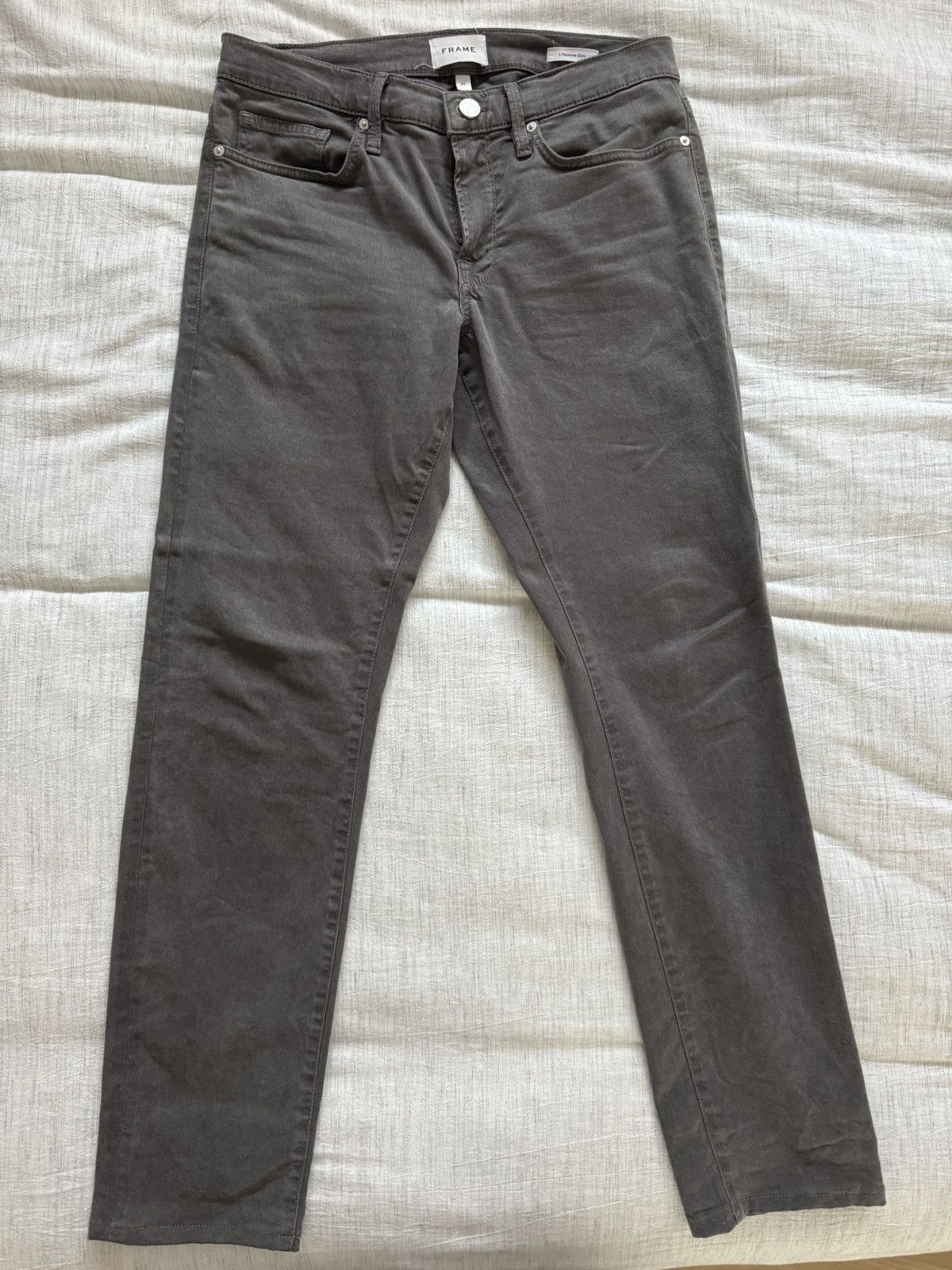 Frame FRAME L'Homme Slim Brushed Twill Pants - Steel Grey Size US 31 - 1 Thumbnail