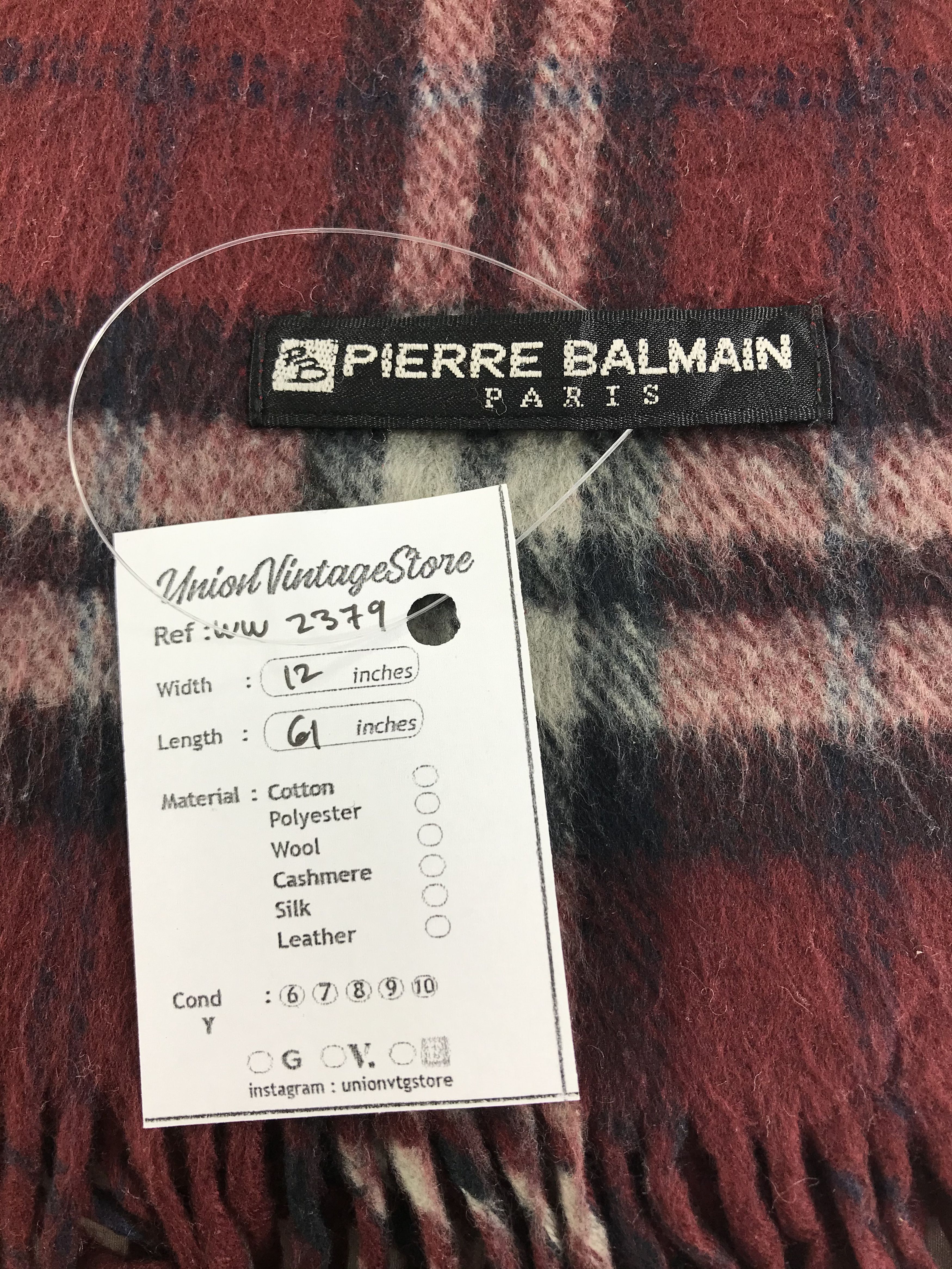 Vintage Pierre Balmain Scarf / Muffler / Neckwear - WW2379 Size ONE SIZE - 4 Thumbnail