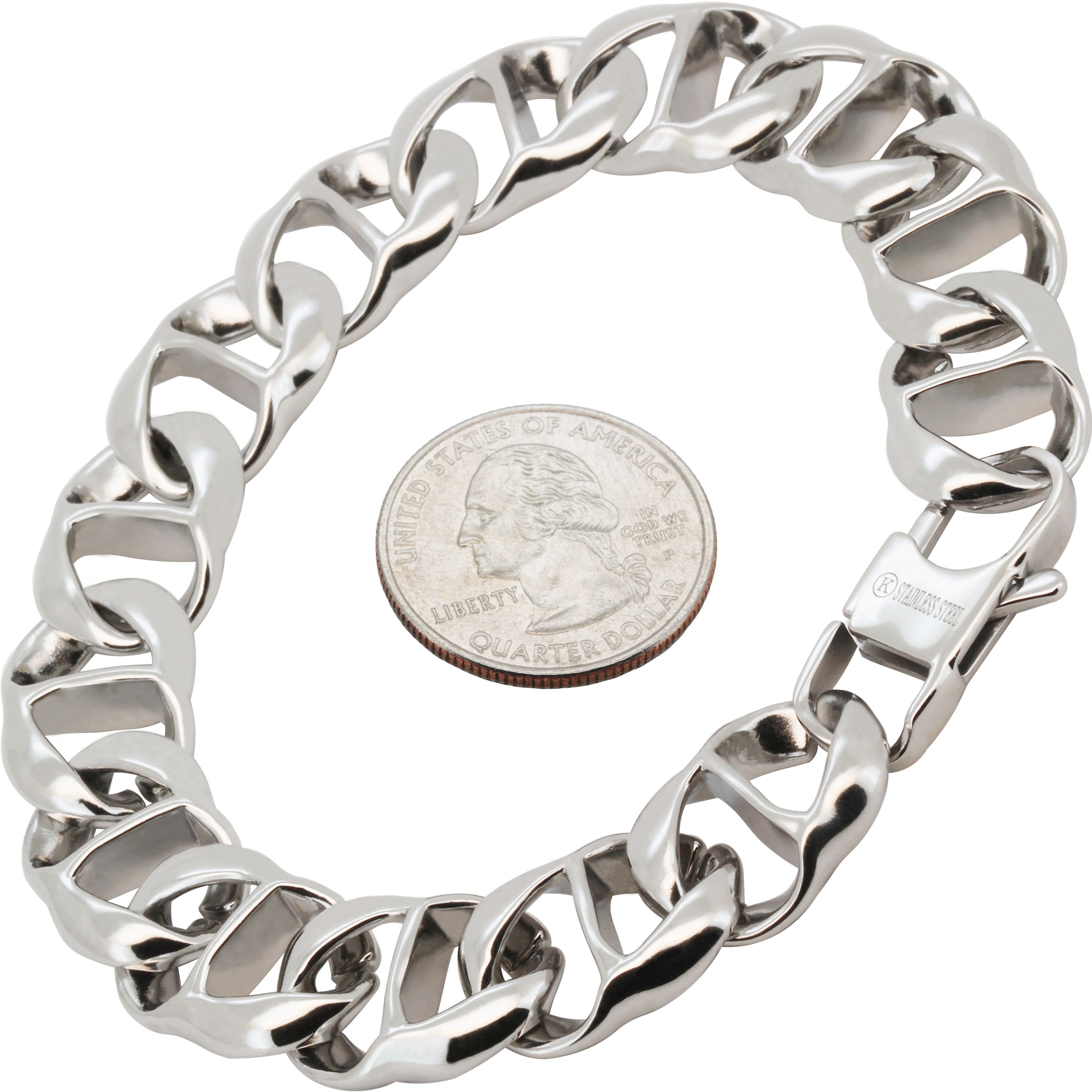 Other 316L Stainless Steel 14mm Mariner Bracelet 9” Size ONE SIZE - 1 Preview
