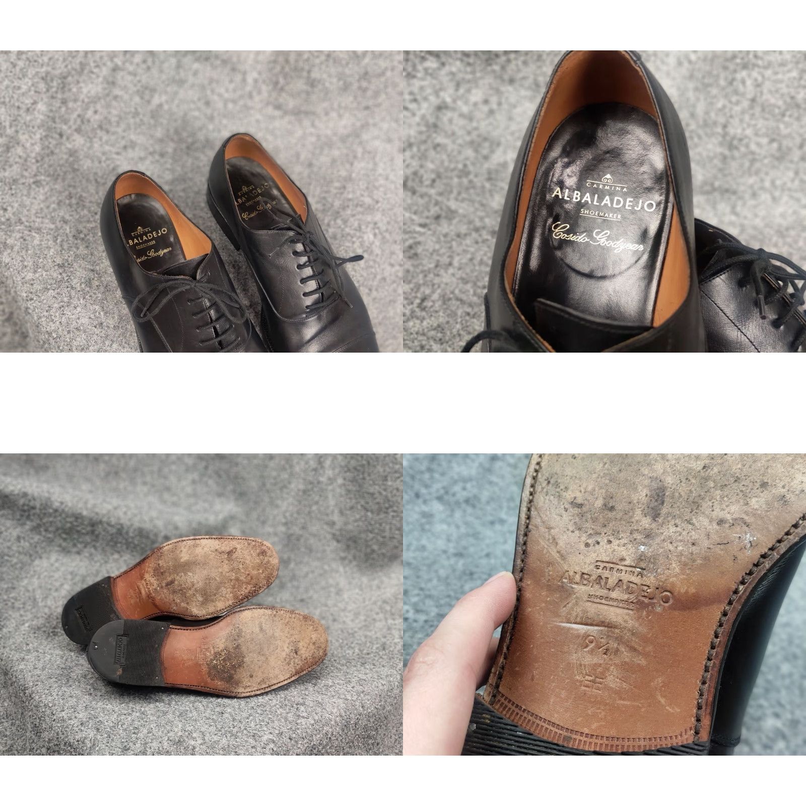 Carmina Carmina Design by Jose Albaladejo Black Calf Leather Cap Toe Oxford Shoes Size ONE SIZE - 10 Thumbnail