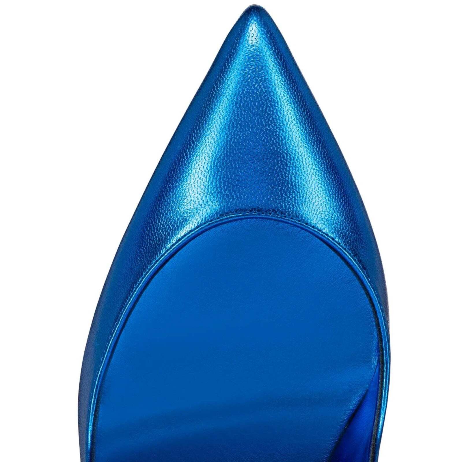 Christian Louboutin Hot Chick 100 Alize Blue Leather Pointed Toe Heel Pump 35.5 Size US 5.5 / IT 35.5 - 6 Thumbnail