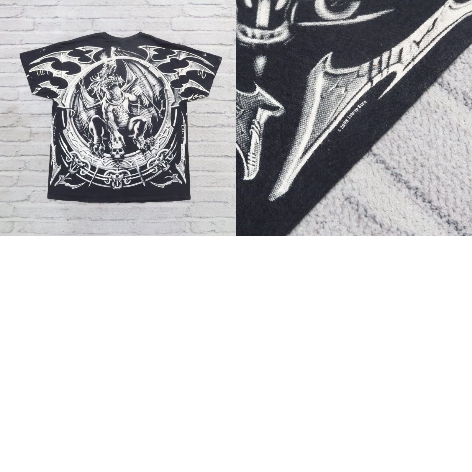Liquid Blue Liquid Blue Dragon AOP Shirt XL Men Black T-Shirt Size US XL / EU 56 / 4 - 9 Thumbnail