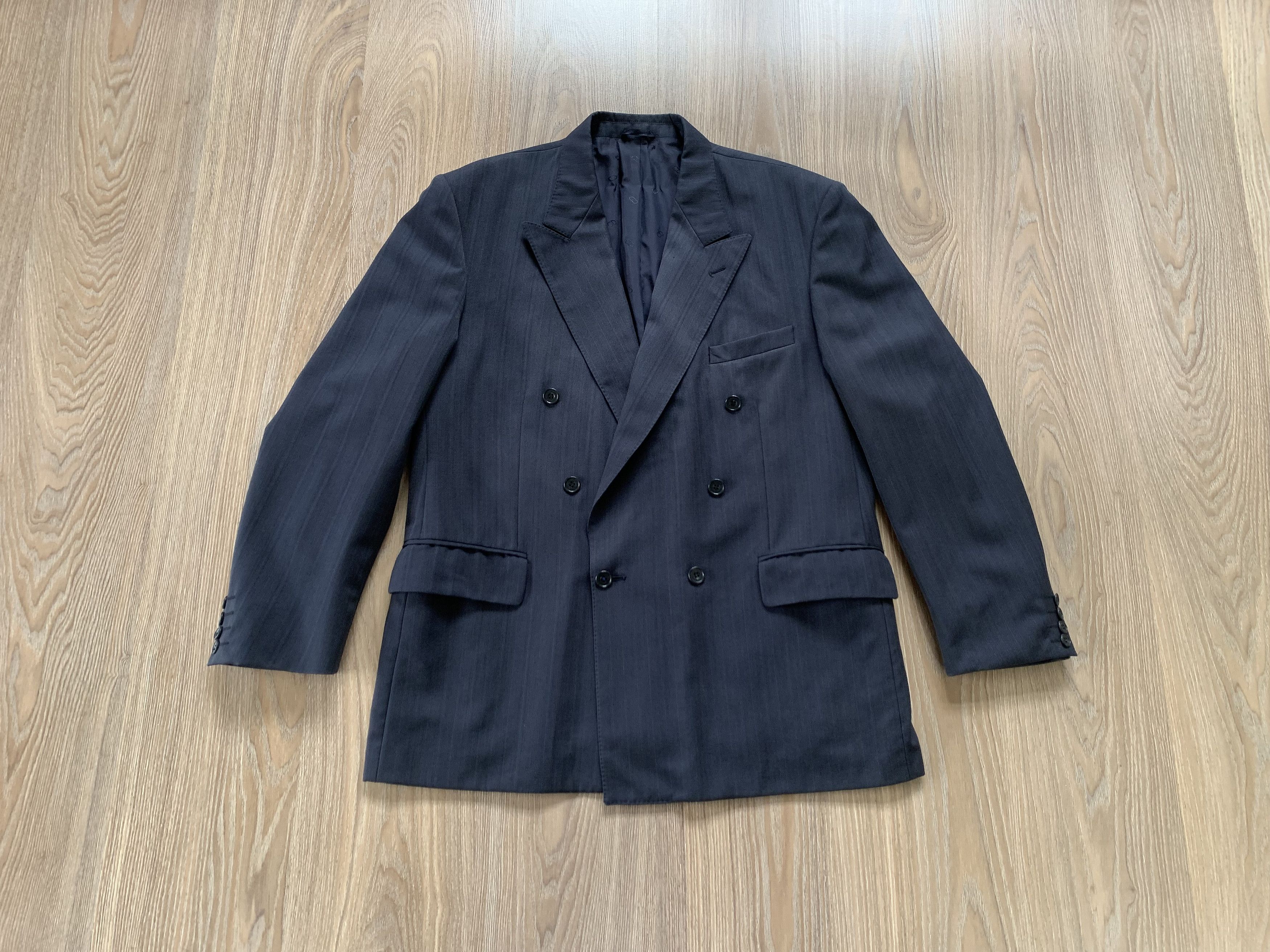 Christian Dior Monsieur Christian Dior Vintage Navy Blue Wool Stripe Blazer Size 42R - 11 Thumbnail