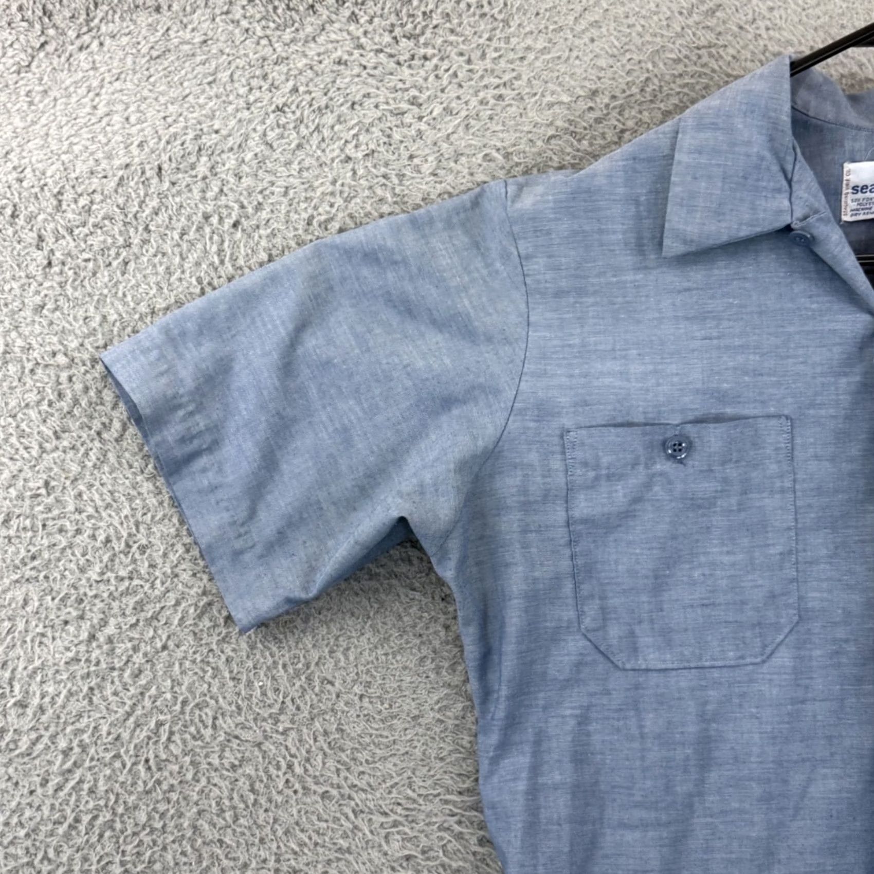 Vintage VINTAGE Seafarer Shirt Mens M Chambray Button Up 60s USA Navy Seafarer Chambray Button-Up Blue Misc 60s Military Size US M / EU 48-50 / 2 - 4 Thumbnail
