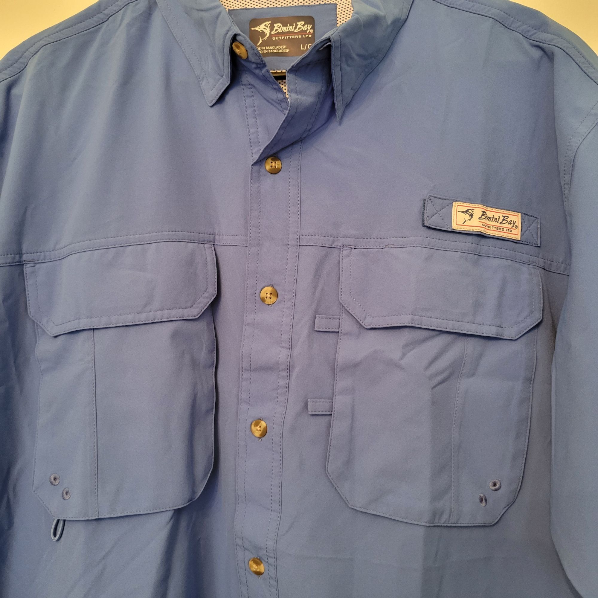 Vintage Bimini Bay Outfitters Blue Short Sleeve Fishing Shirt L Spor Size US L / EU 52-54 / 3 - 3 Thumbnail