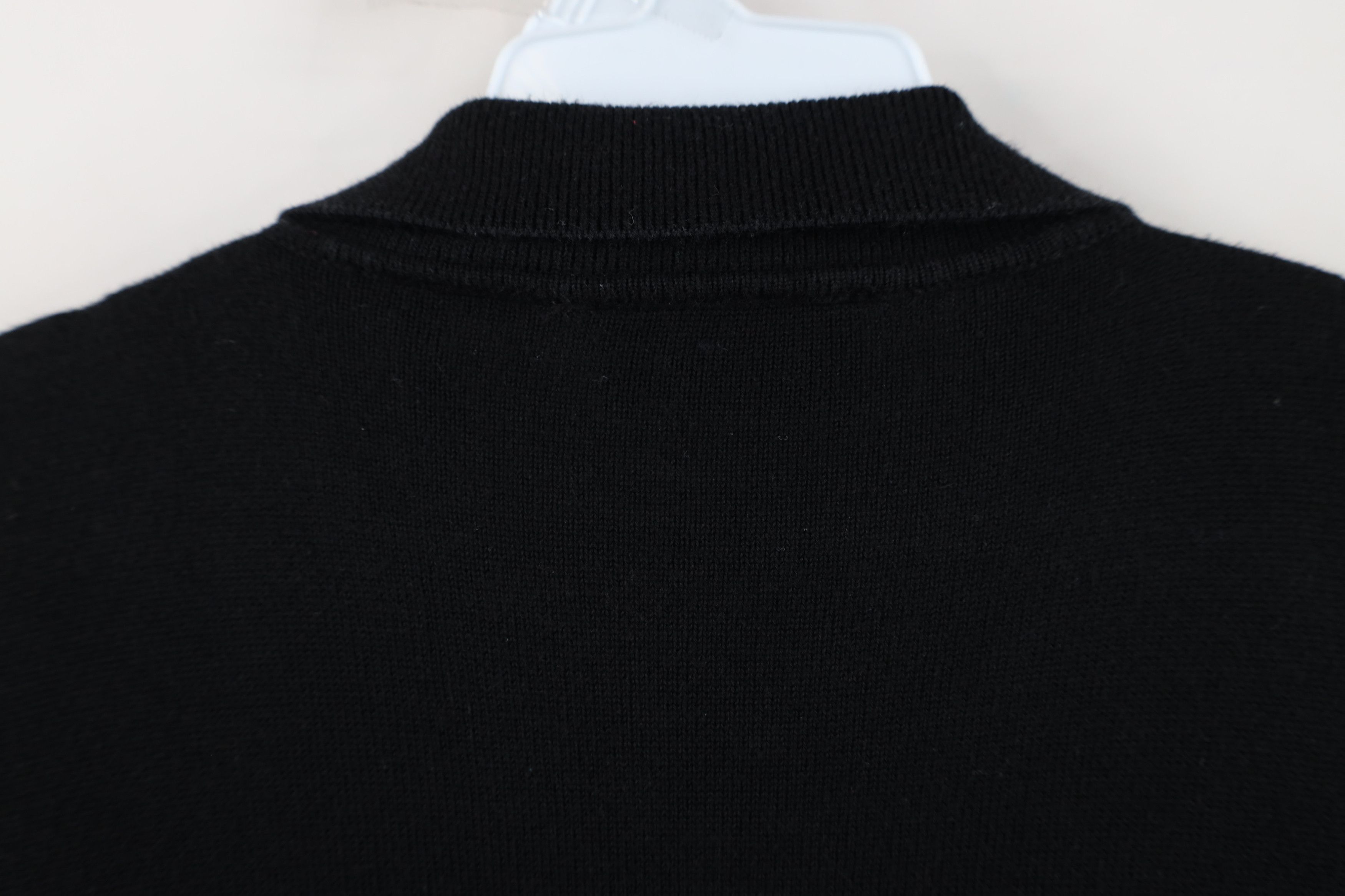 Vintage Vintage 90s Streetwear Blank Cable Knit Collared Polo Black Size US L / EU 52-54 / 3 - 10 Thumbnail