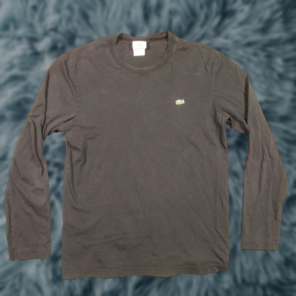 Lacoste Lacoste T-Shirt Long Sleeve Mens M Black Crew Neck Regular Fit Jersey with Small Holes - Vintage? (No) Size US M / EU 48-50 / 2 - 1 Thumbnail