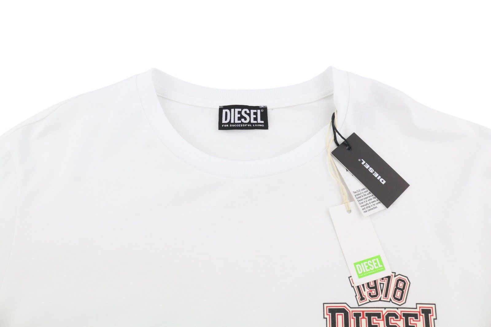 Diesel T-DIEGOS-LS-K27 XL White Cotton Tricot T-Shirt 40993 Size US XL / EU 56 / 4 - 4 Thumbnail