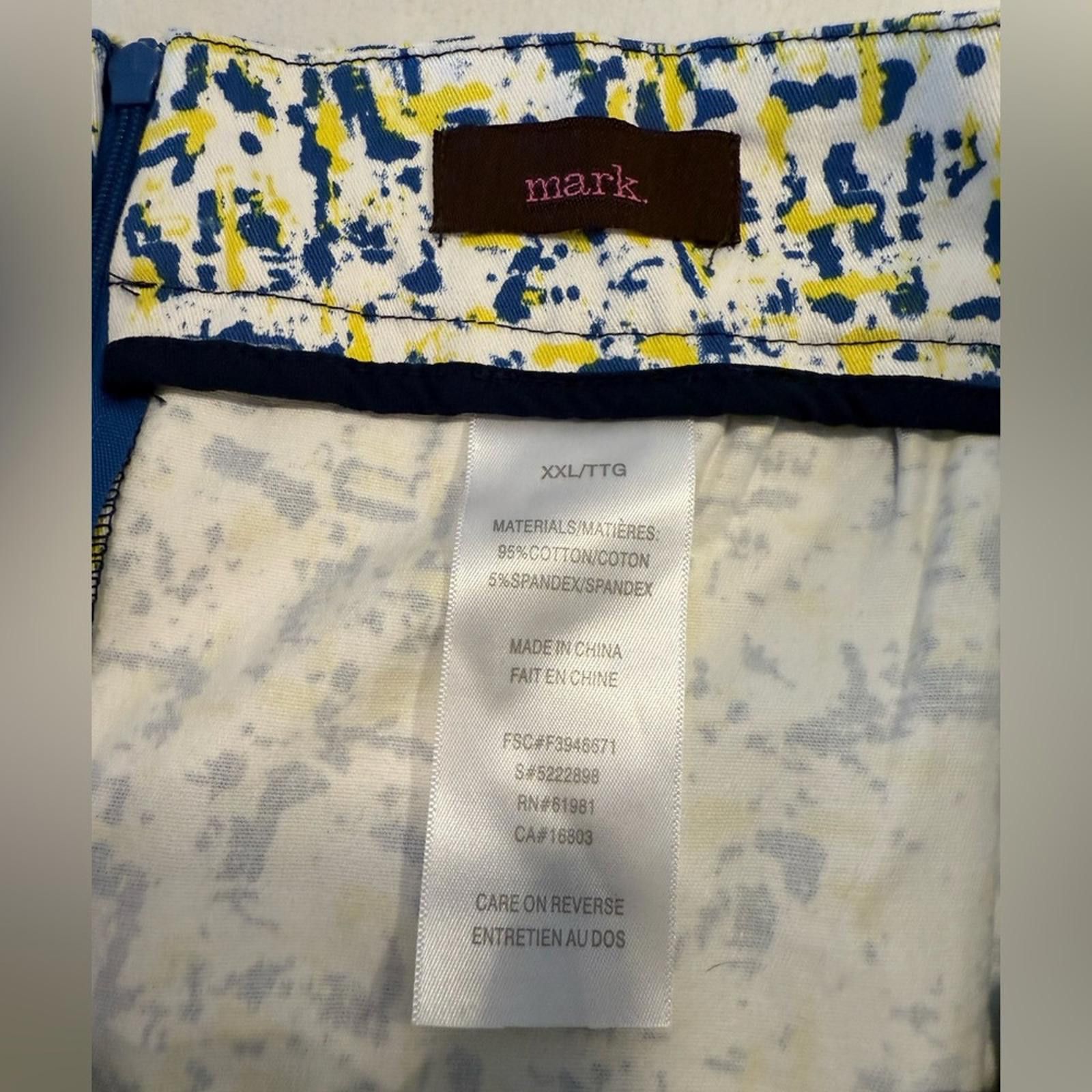 Maison Margiela Mark. retro full mini skirt abstract blue yellow SZ XXL Size 42" / US 20 - 5 Thumbnail