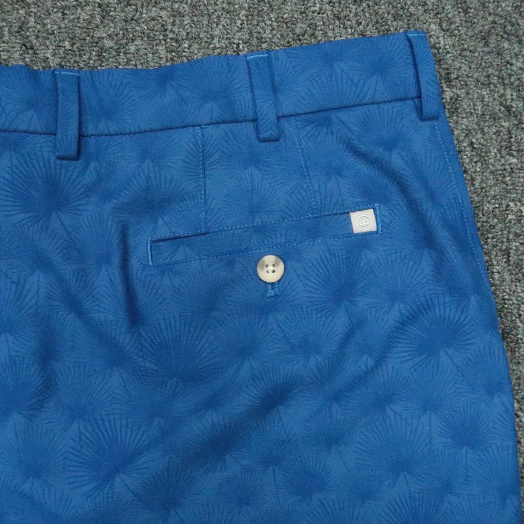 Peter Millar Peter Millar Shorts Mens 38 Blue Carbarro Fan Palm Twill Performance Chino Shirt? Size US 38 / EU 54 - 5 Thumbnail