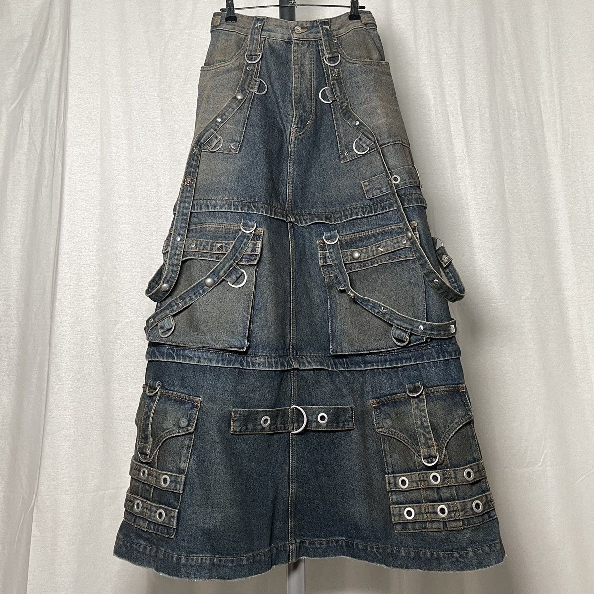 image of Balenciaga Spring 2022 Raver Denim Maxi Skirt in Blue, Women's (Size 26)