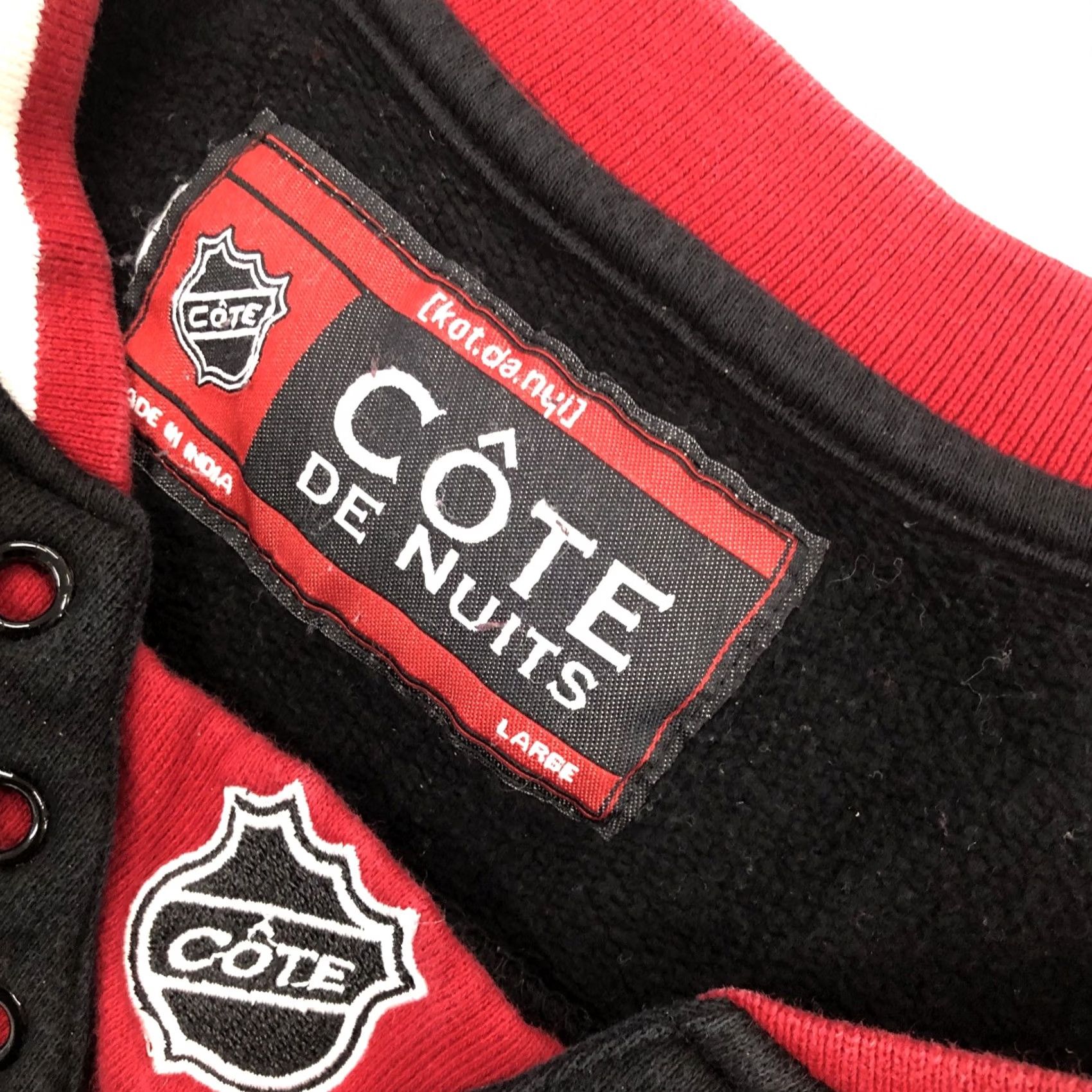 Vintage VINTAGE Cote De Nuits Hockey Jersey Mens L Black 100% Cotton Canvas Embroidered Lace Up 3/4 Sleeve Regular Fit Hockey Theme Activewear Size US L / EU 52-54 / 3 - 2 Thumbnail