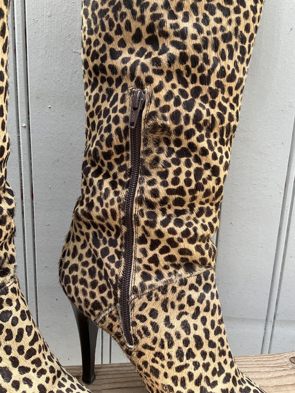 Vintage Sexy leopard boots stiletto heel Size US 10 / IT 40 - 4 Thumbnail